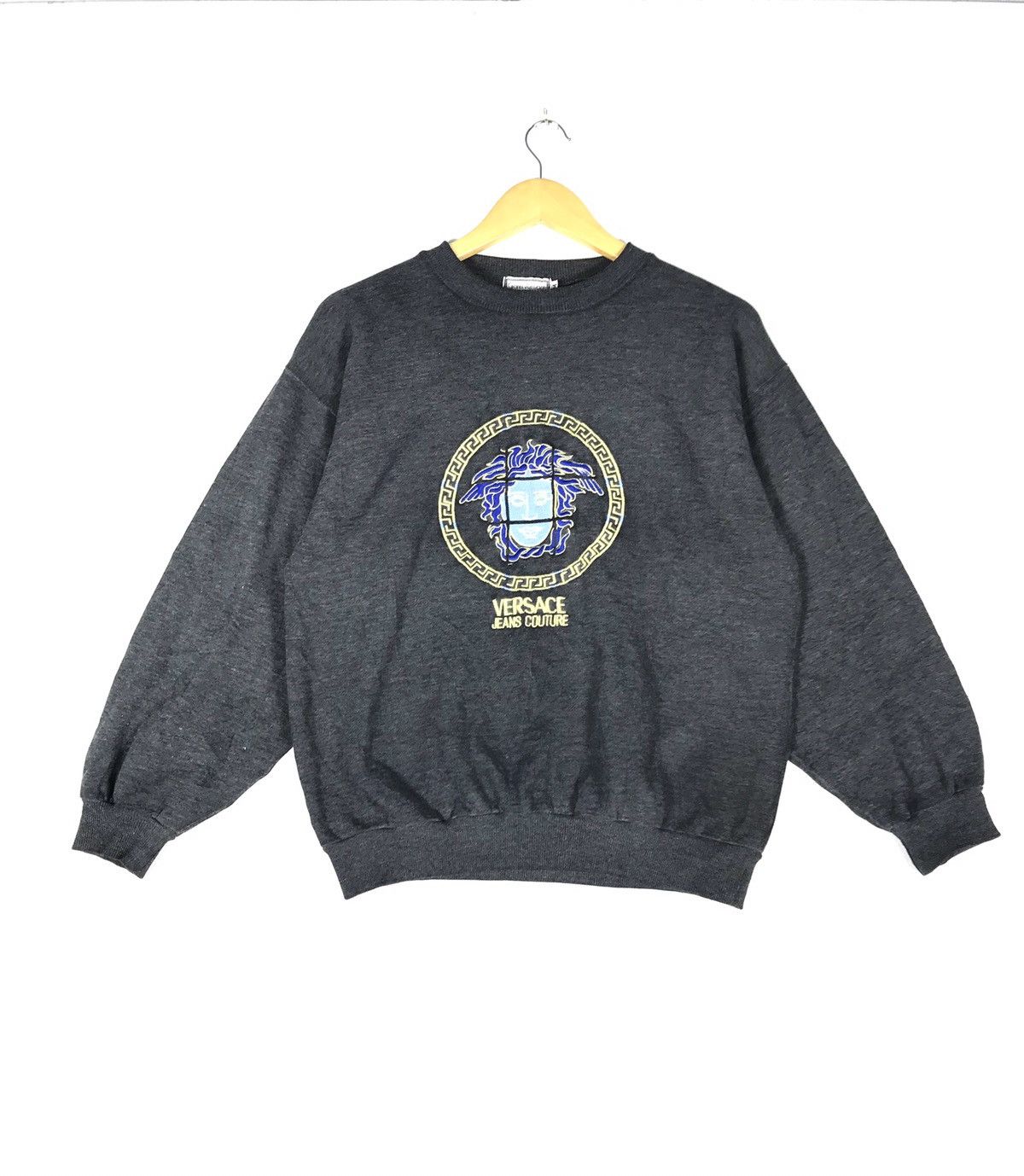 vintage 90s versace jeans couture embroidered sweatshirts