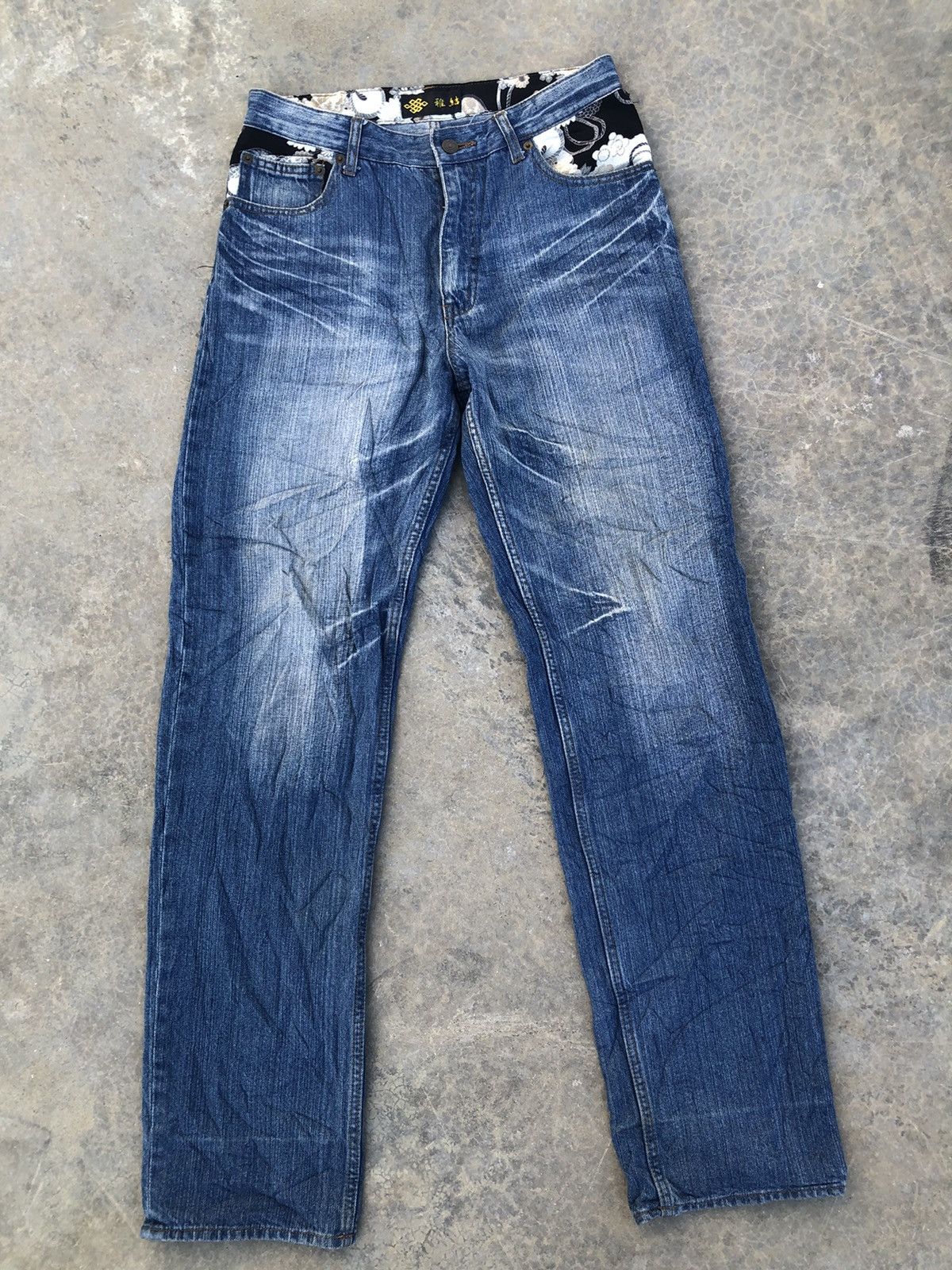 Japanese Brand Japanese Brand Koi Fish Embroidery Double Pocket Denim Size US 32 / EU 48 - 2 Thumbnail