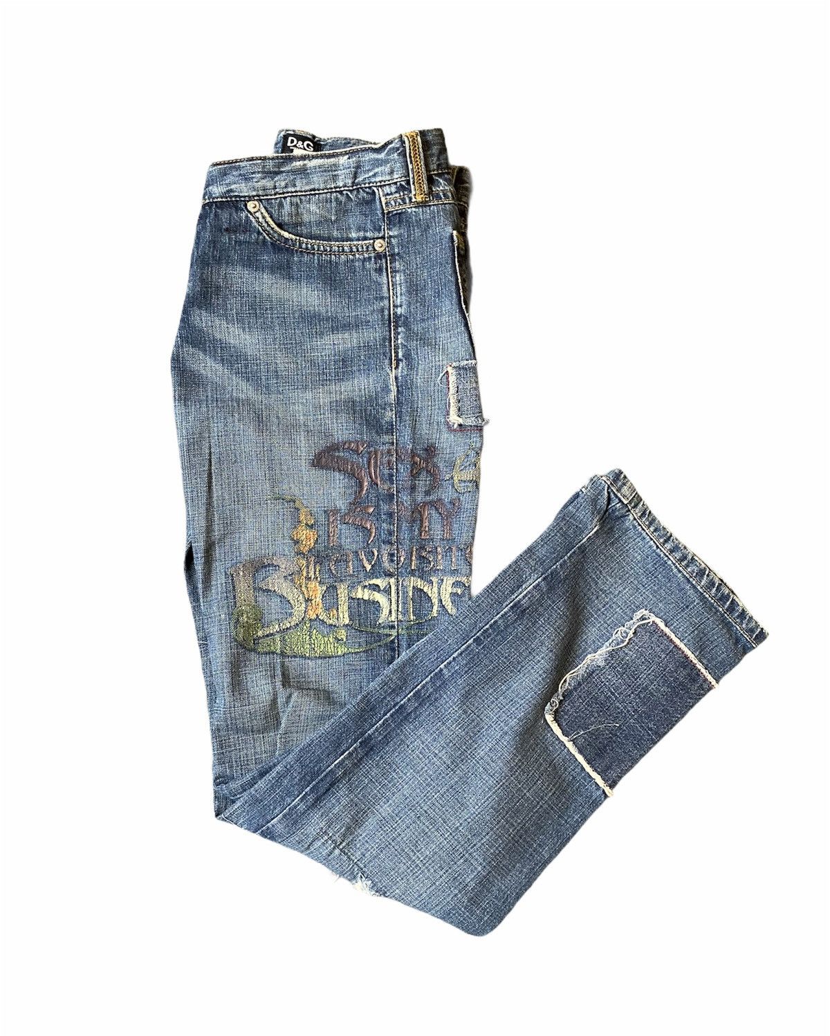 パンツ ss04 D&G Distressed Patchwork Denim ss04 D&G Distressed Patchwork Denim