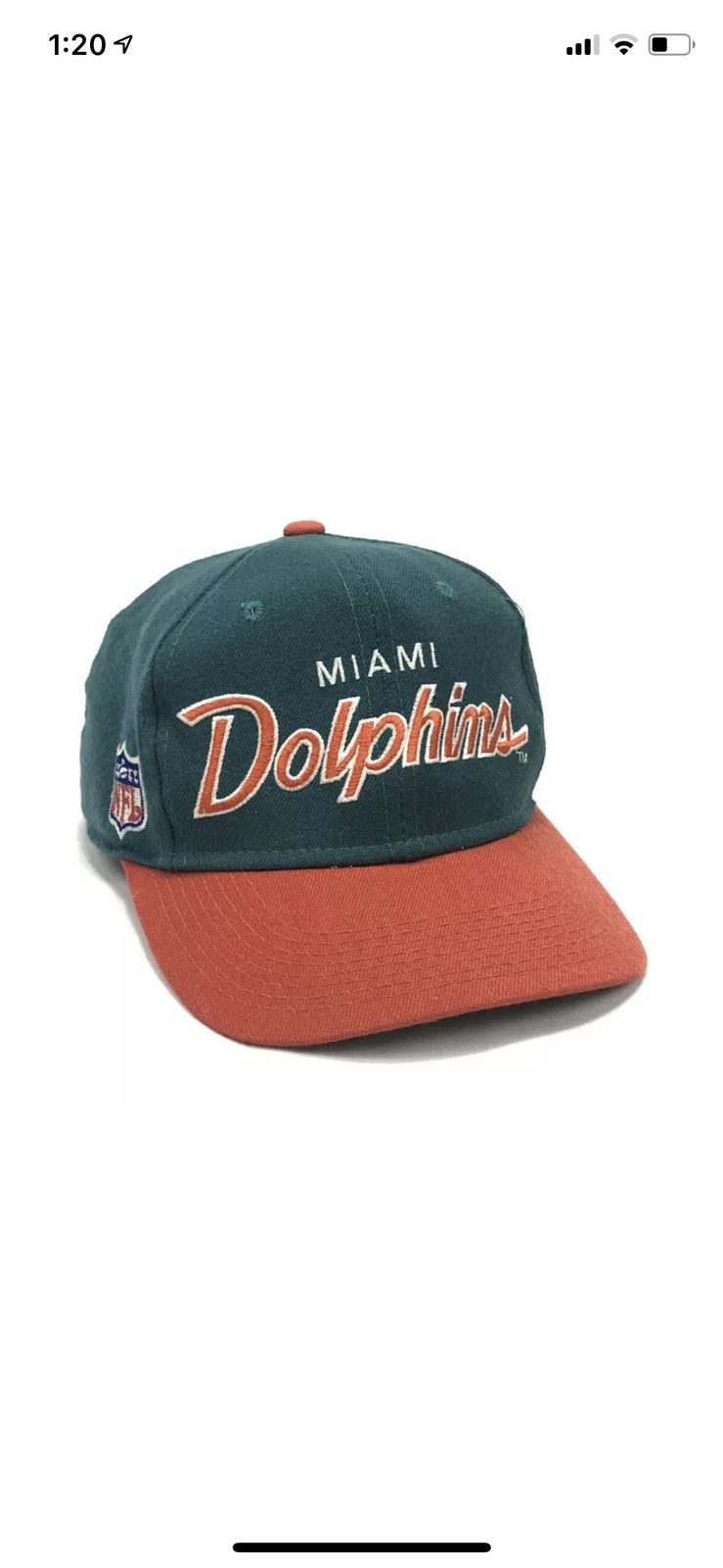 Vintage Miami Dolphins Sports Specialties Fitted Hat Size 7 1/4 Teal N –  Throwback Vault