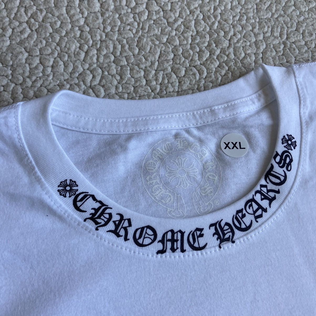 Chrome Hearts Chrome Hearts White Neck Logo T Shirt XXL Size US XXL / EU 58 / 5 - 3 Thumbnail