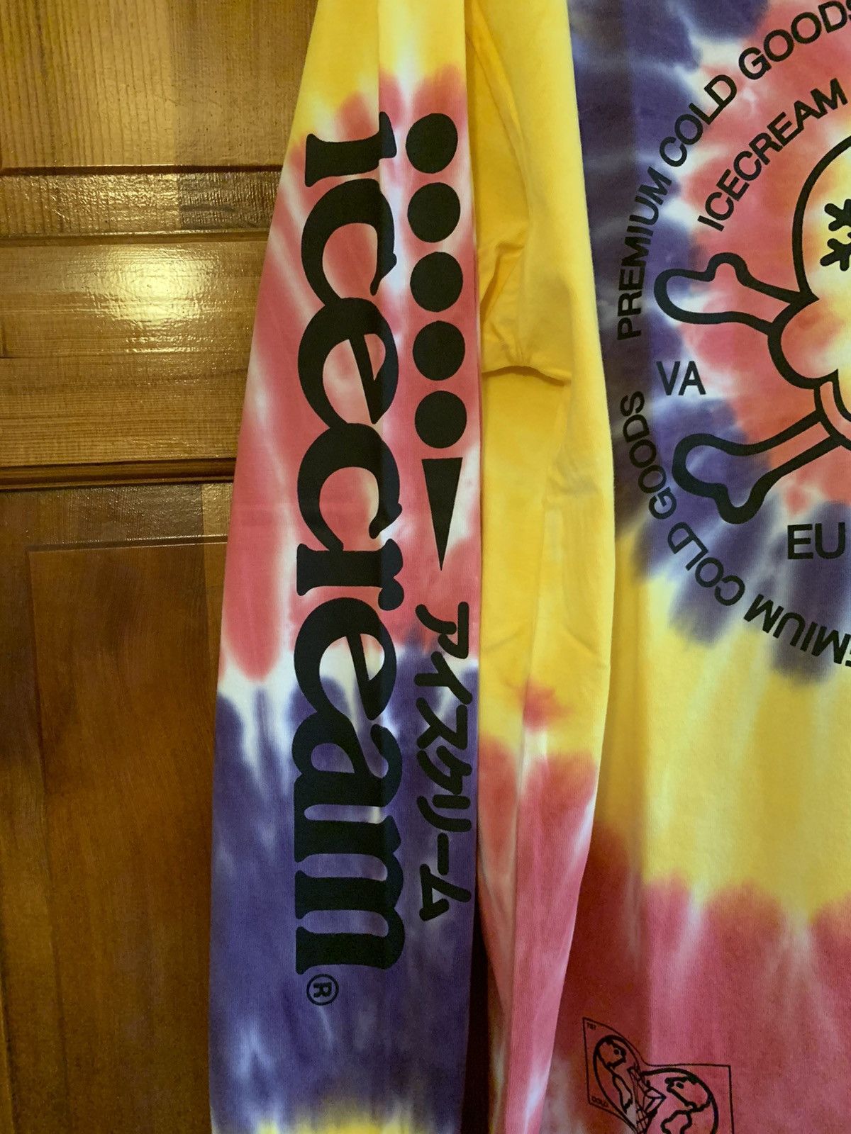 Billionaire Boys Club × Icecream × Pharrell *RARE* New Ice Cream TieDye All Over Print Long Sleeve Shirt Size US M / EU 48-50 / 2 - 4 Thumbnail