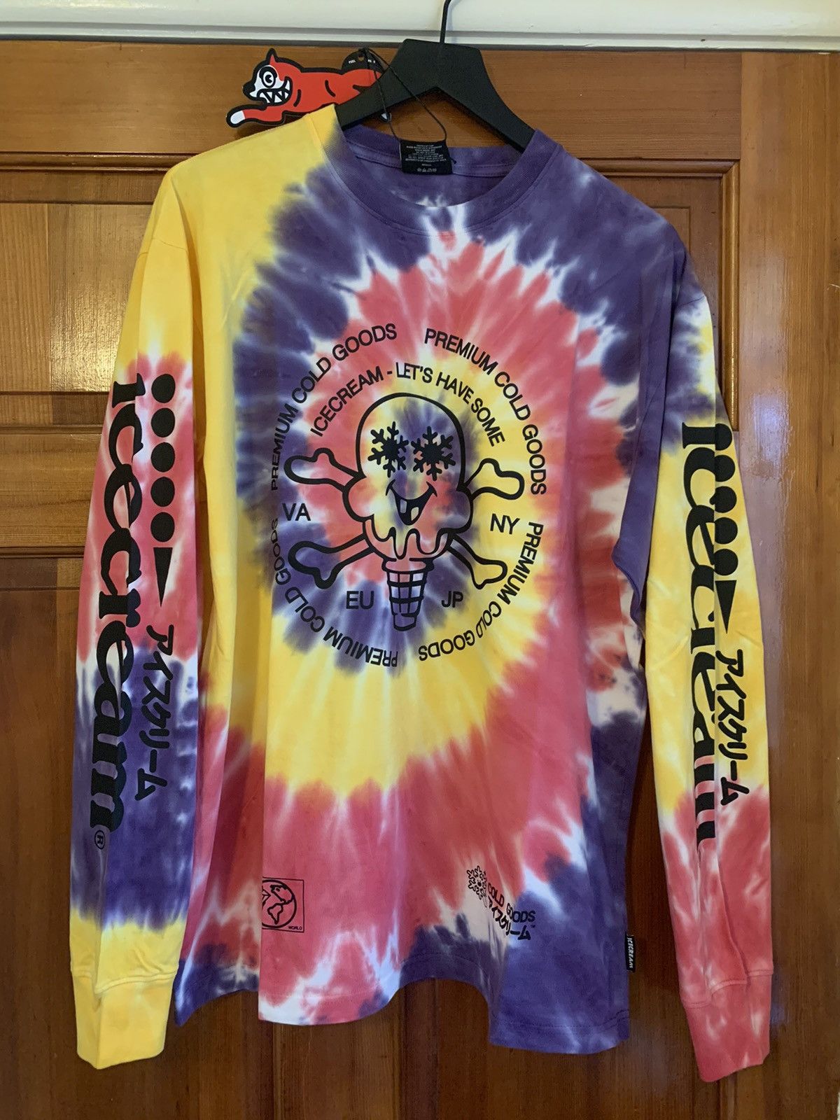 Billionaire Boys Club × Icecream × Pharrell *RARE* New Ice Cream TieDye All Over Print Long Sleeve Shirt Size US M / EU 48-50 / 2 - 1 Thumbnail