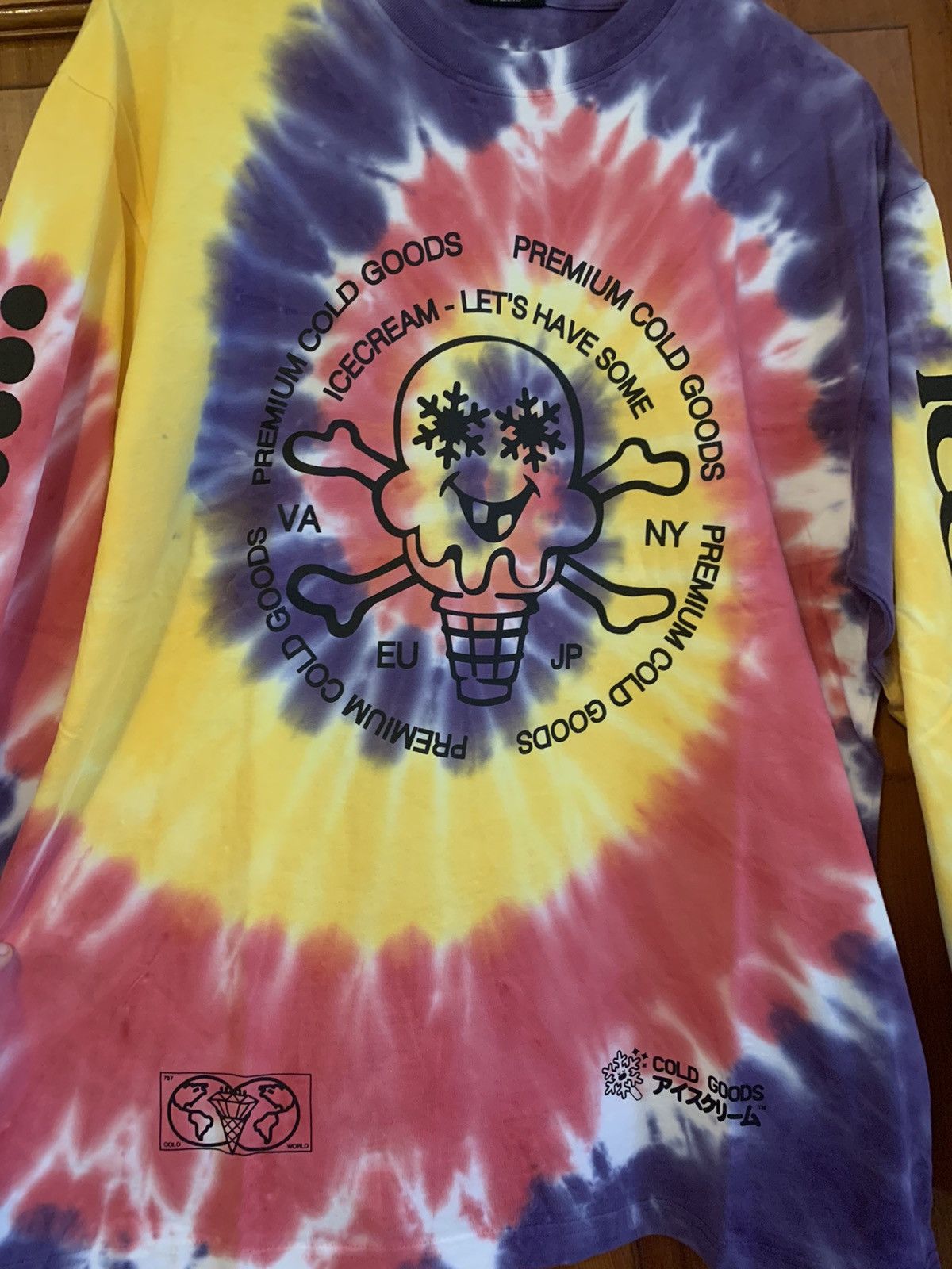 Billionaire Boys Club × Icecream × Pharrell *RARE* New Ice Cream TieDye All Over Print Long Sleeve Shirt Size US M / EU 48-50 / 2 - 3 Thumbnail