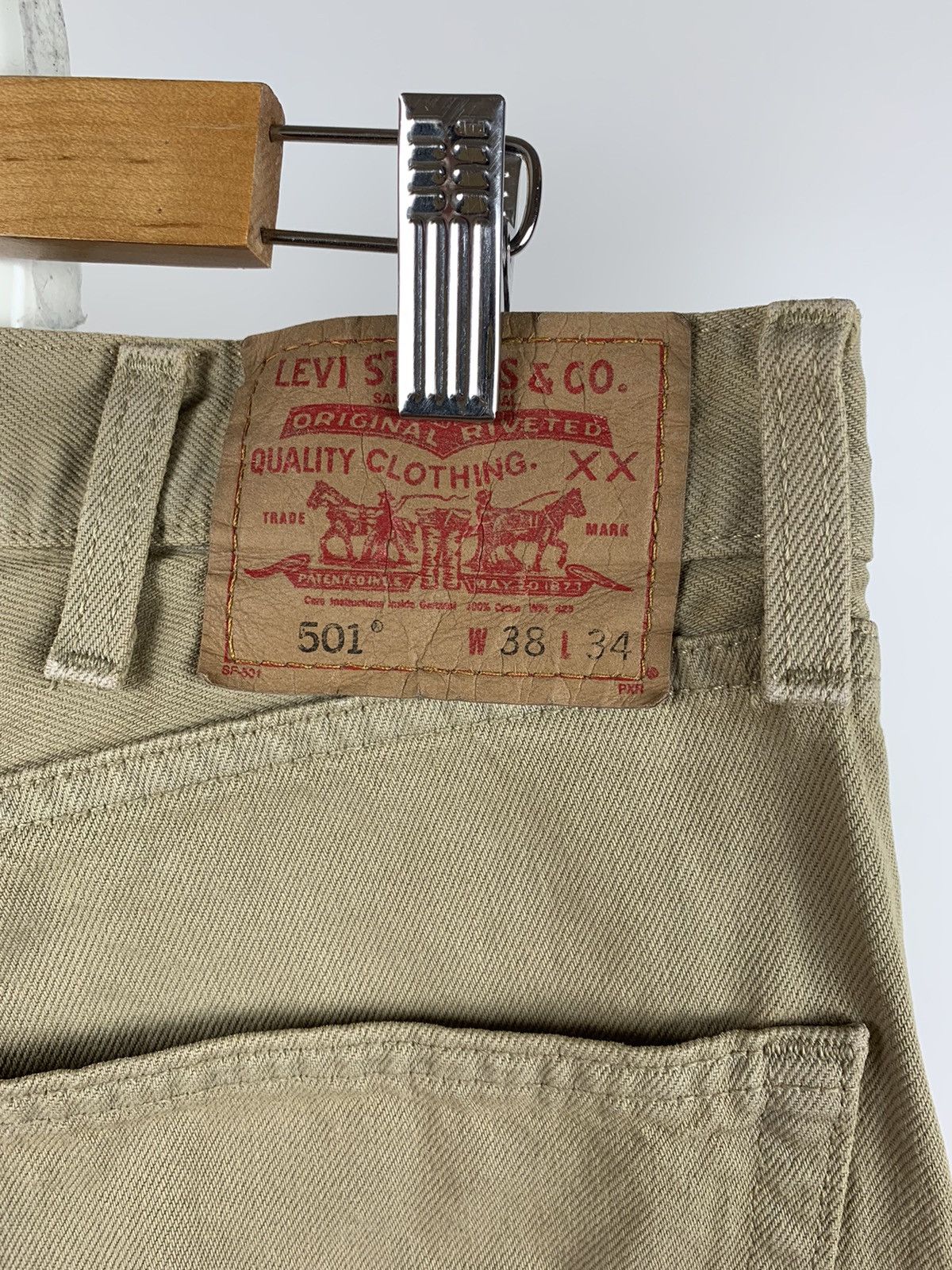 Levi's 90s Vintage Levi’s 501 Beige Denim Jeans Pants Size US 38 / EU 54 - 7 Thumbnail