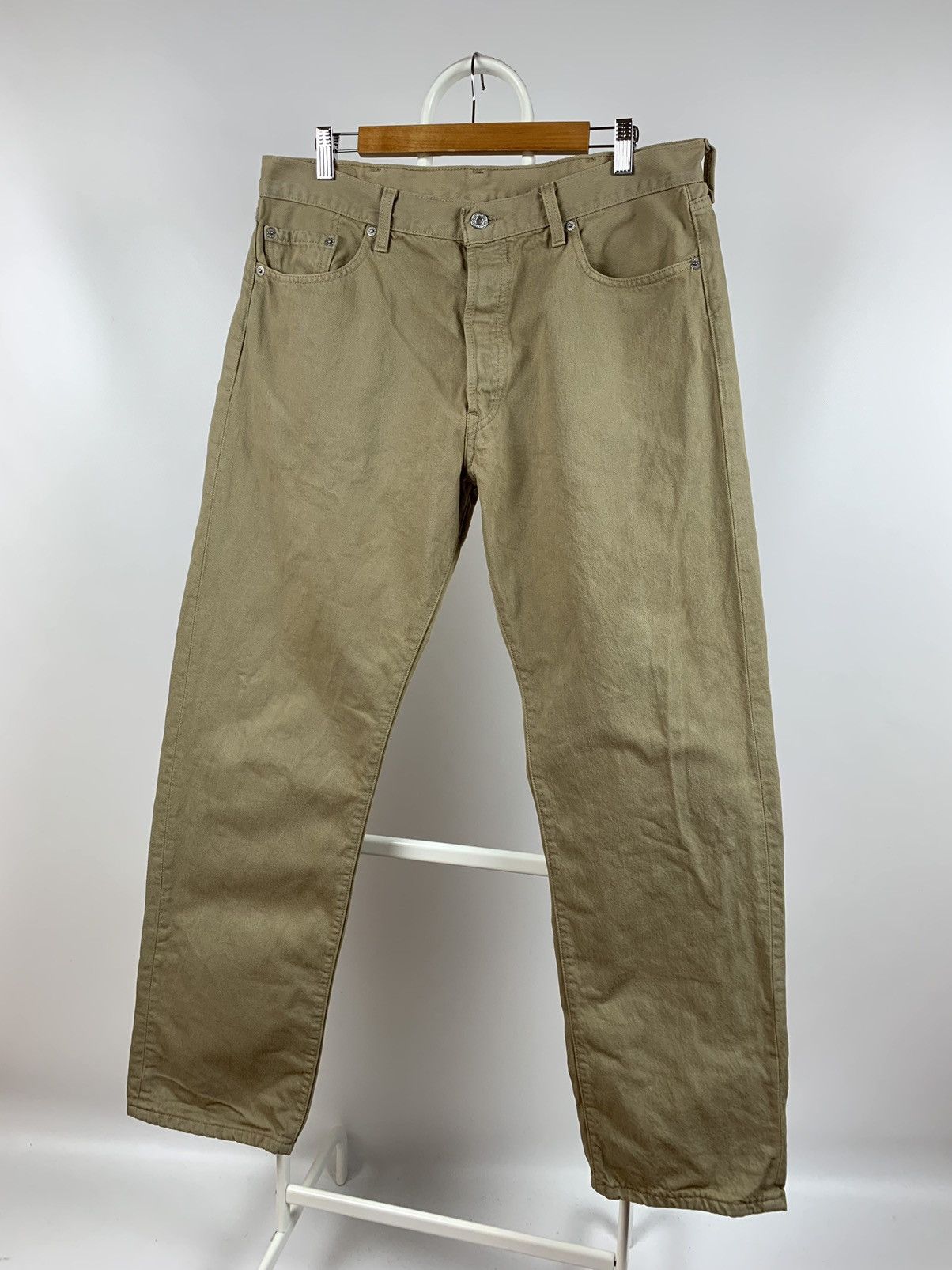 Levi's 90s Vintage Levi’s 501 Beige Denim Jeans Pants Size US 38 / EU 54 - 3 Thumbnail