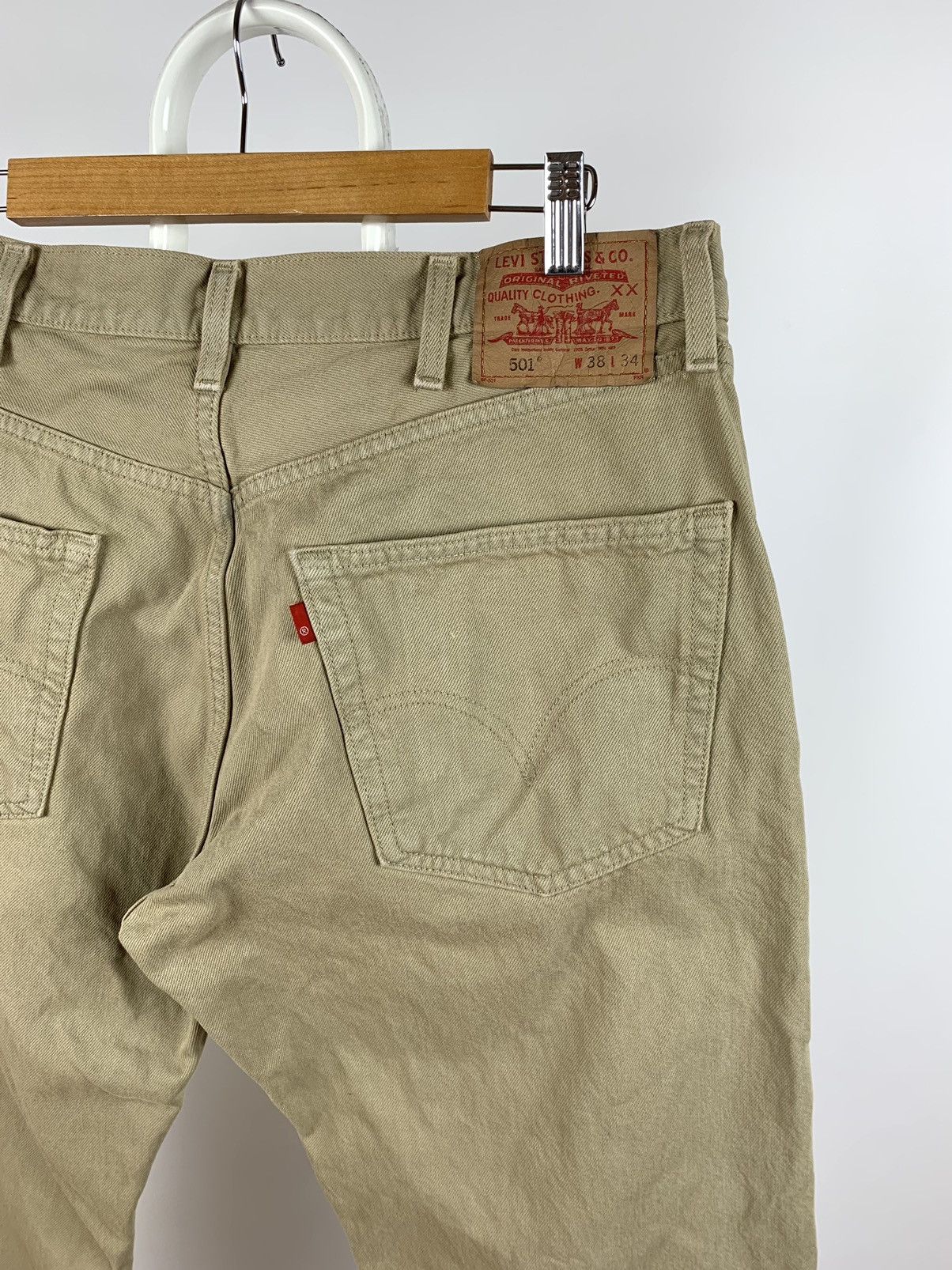 Levi's 90s Vintage Levi’s 501 Beige Denim Jeans Pants Size US 38 / EU 54 - 5 Thumbnail