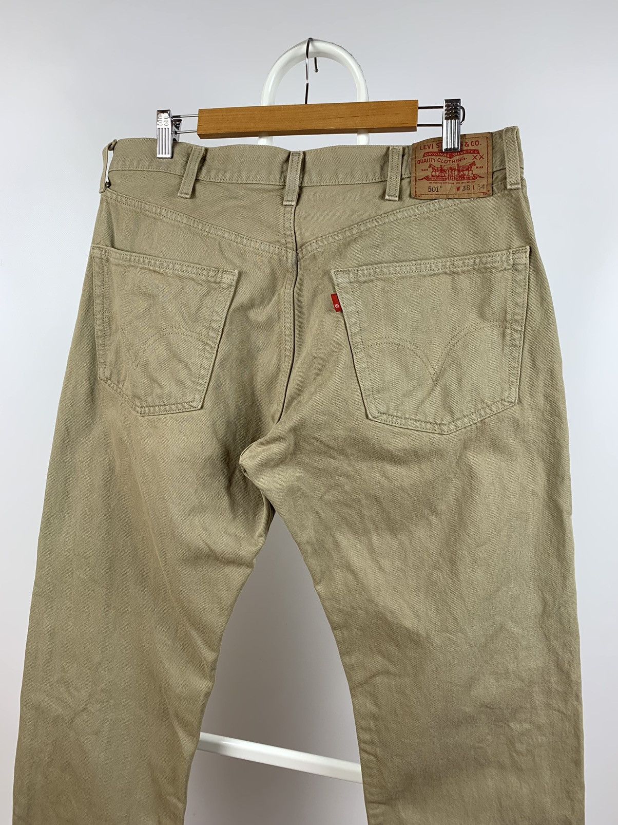 Levi's 90s Vintage Levi’s 501 Beige Denim Jeans Pants Size US 38 / EU 54 - 1 Thumbnail