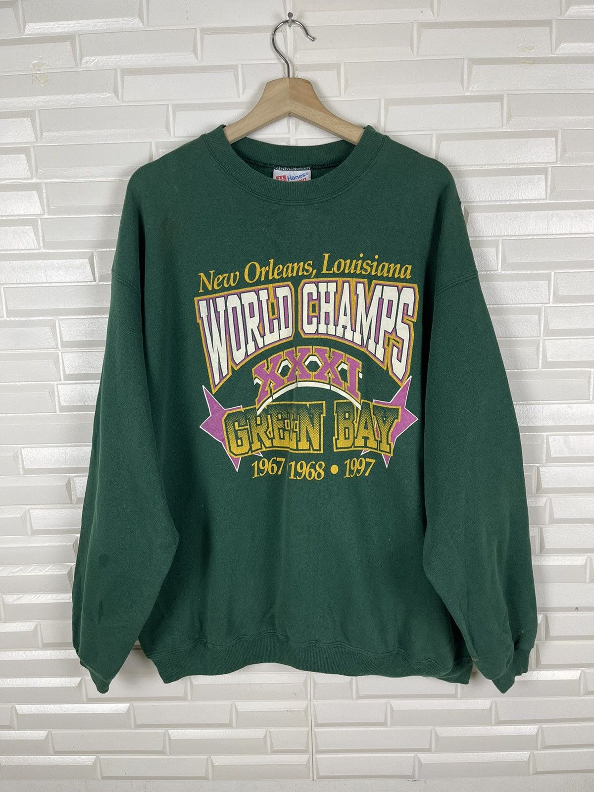 Hanes Vintage 90’s GREEN BAY PACKERS NFL USA CHAMPS Size US XL / EU 56 / 4 - 1 Thumbnail