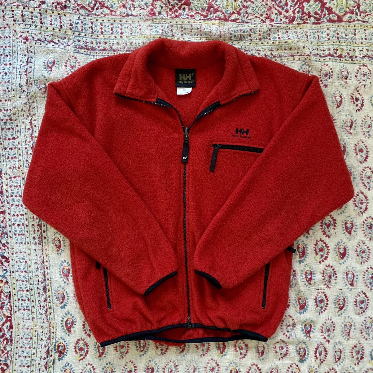 Vintage Vintage Helly Hansen Fleece Full Zip Red Jacket Made In USA ...