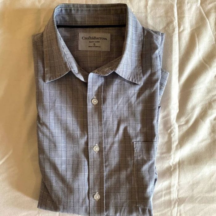 Croft & Barrow Croft & Barrow Large Gray Striped Shirt | Grailed