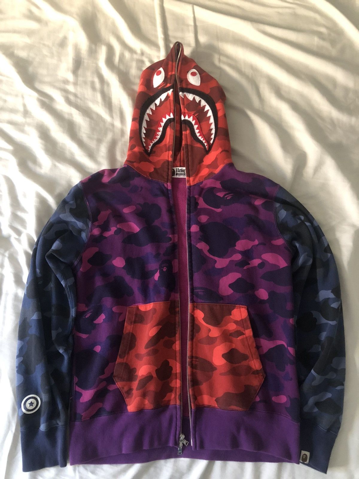 Bape Shark Hoodie Blue Purple Grailed