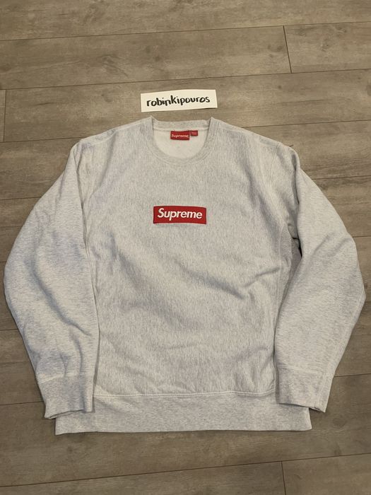 Supreme Supreme FW18 ash grey box logo crewneck | Grailed