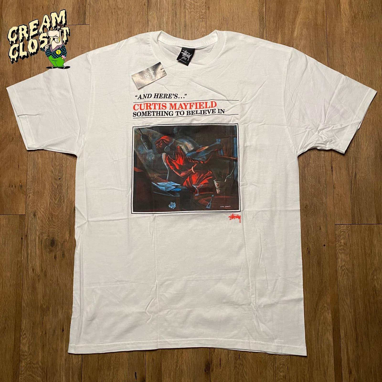 Stussy Stussy Curtis Mayfield Something to Believe in Tee in White 