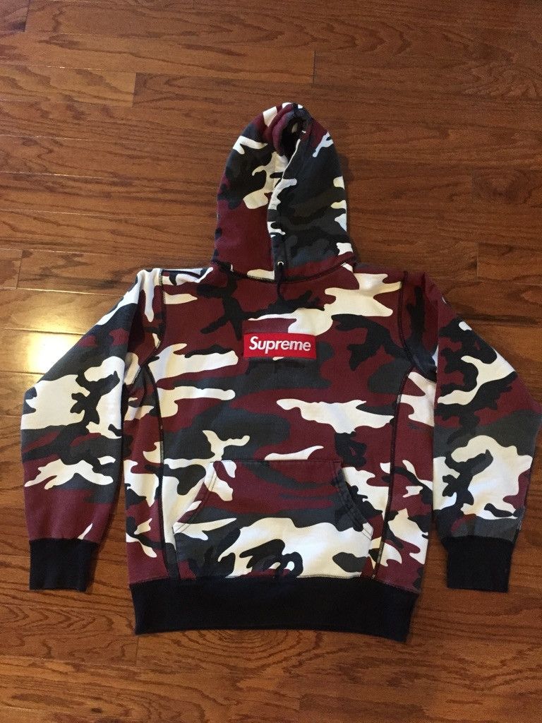 Supreme Red Camo Pullover Box Logo Grailed