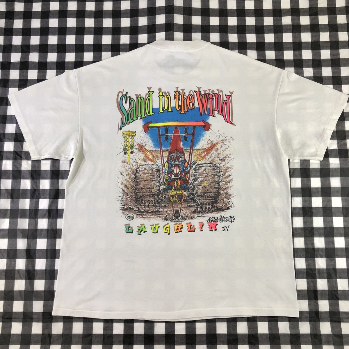 Vintage Sand Drag Race 1998 Laughlin Nevada Dragster Car Racing Tee Size US XL / EU 56 / 4 - 1 Thumbnail