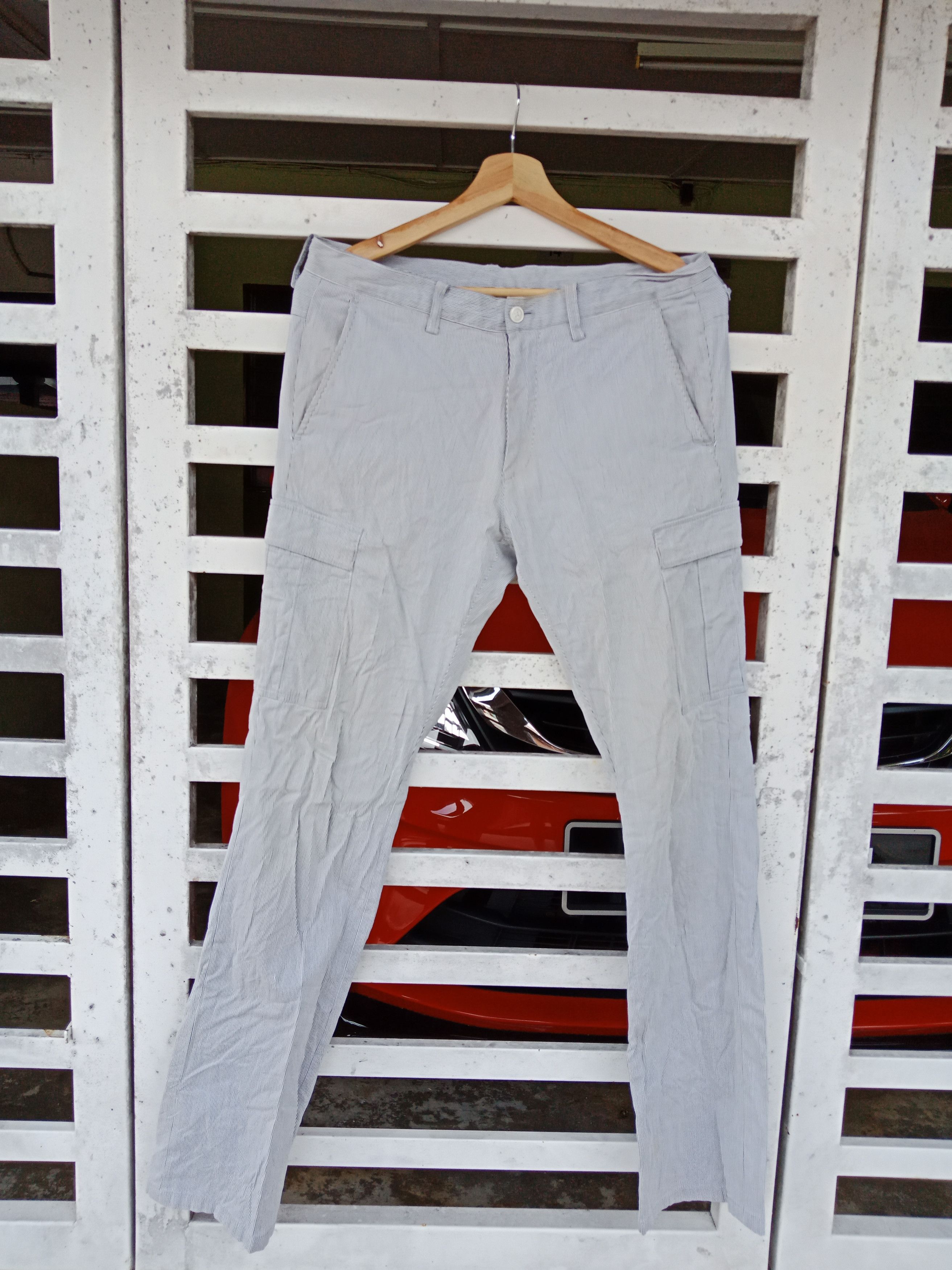 Burberry Burberry Black Label Stripes Novacheck Cargo Pants Size US 33 - 1 Thumbnail