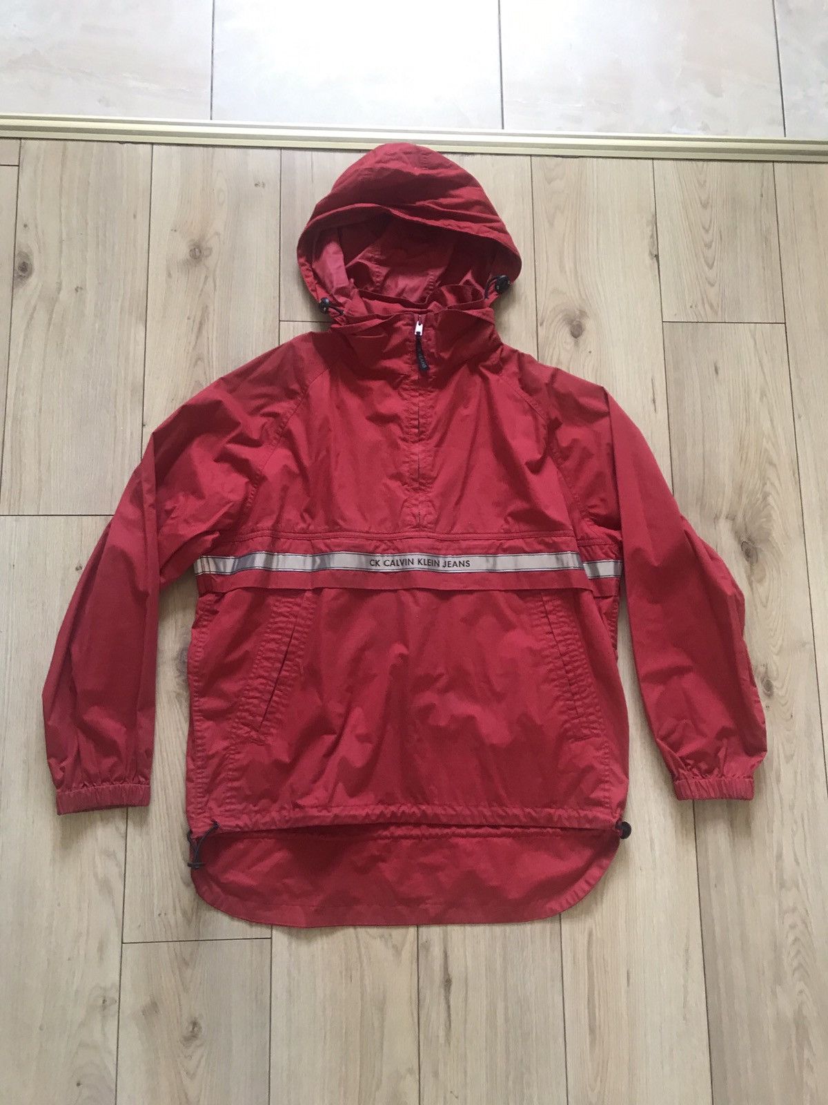 Calvin klein red windbreaker deals