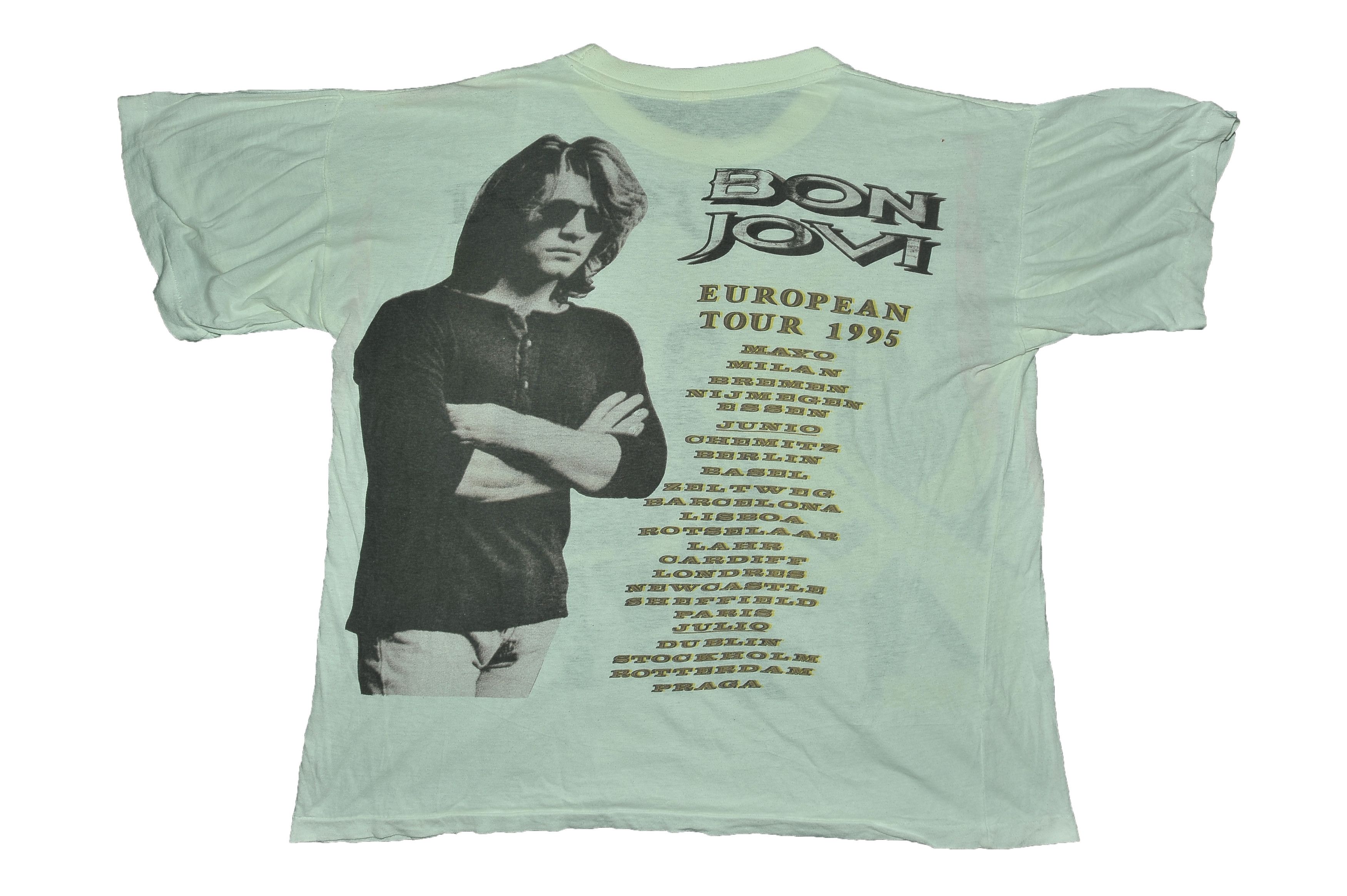 Vintage Vintage 90s Bon Jovi Europe Tour T-shirt Size US L / EU 52-54 / 3 - 2 Thumbnail