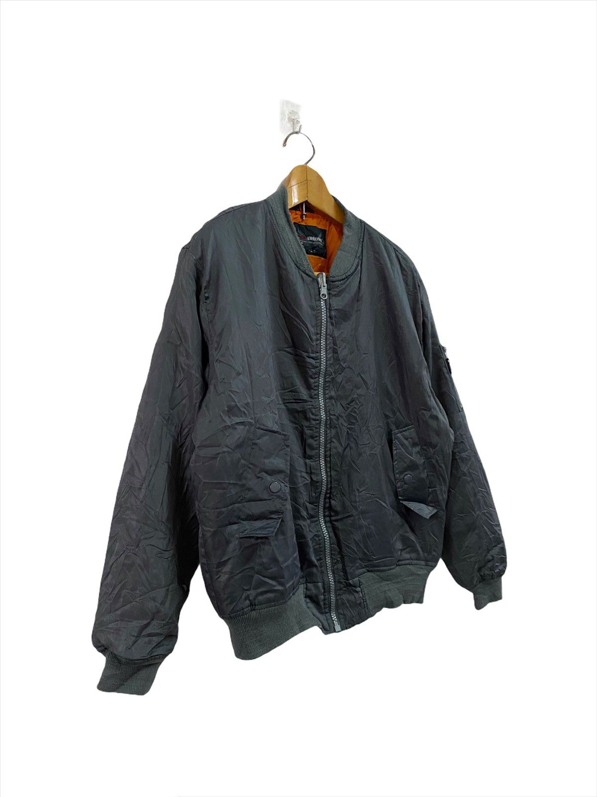 Vintage Red Arrow Distressed Grey Sun Faded Bomber Jackets Size US L / EU 52-54 / 3 - 8 Thumbnail