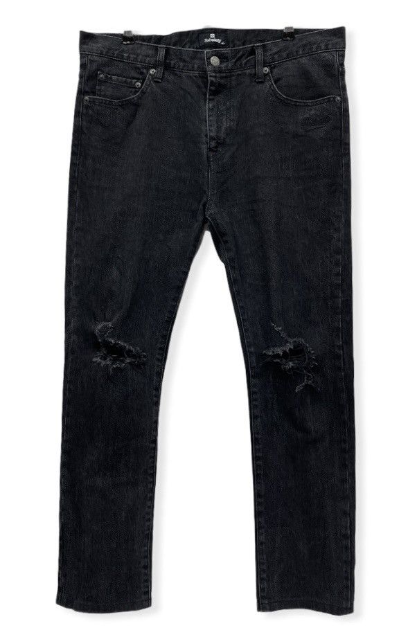 Japanese Brand FOG Style Vintage SUBCIETY Crash Knee Slim Fit Denim Size US 33 - 1 Thumbnail