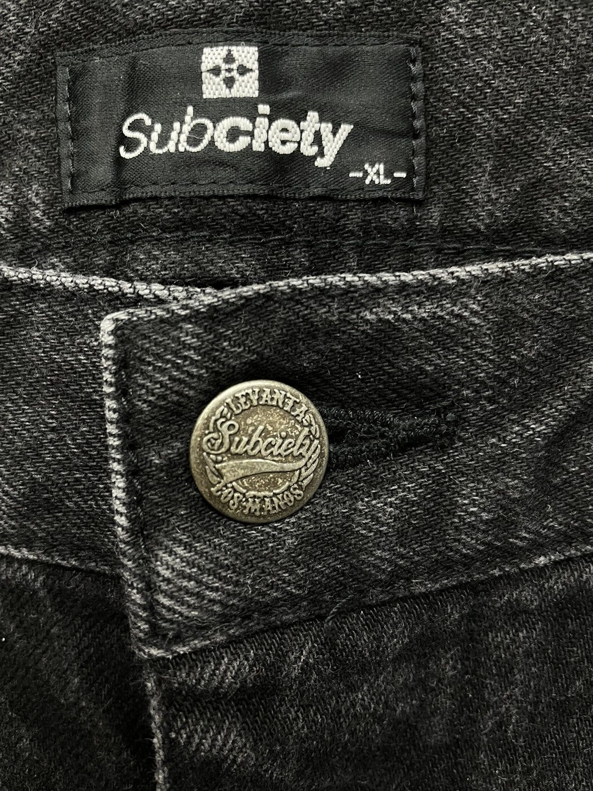 Japanese Brand FOG Style Vintage SUBCIETY Crash Knee Slim Fit Denim Size US 33 - 6 Thumbnail