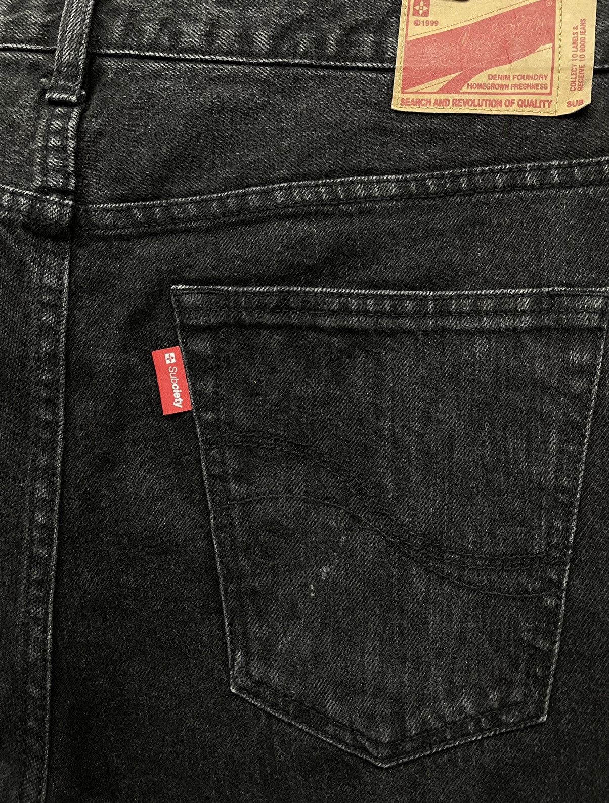 Japanese Brand FOG Style Vintage SUBCIETY Crash Knee Slim Fit Denim Size US 33 - 7 Thumbnail