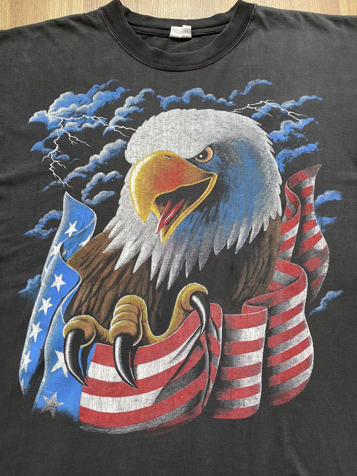 Vintage Vintage American Thunder Eagles USA T Shirt Tee Y2K Size US XL / EU 56 / 4 - 2 Thumbnail