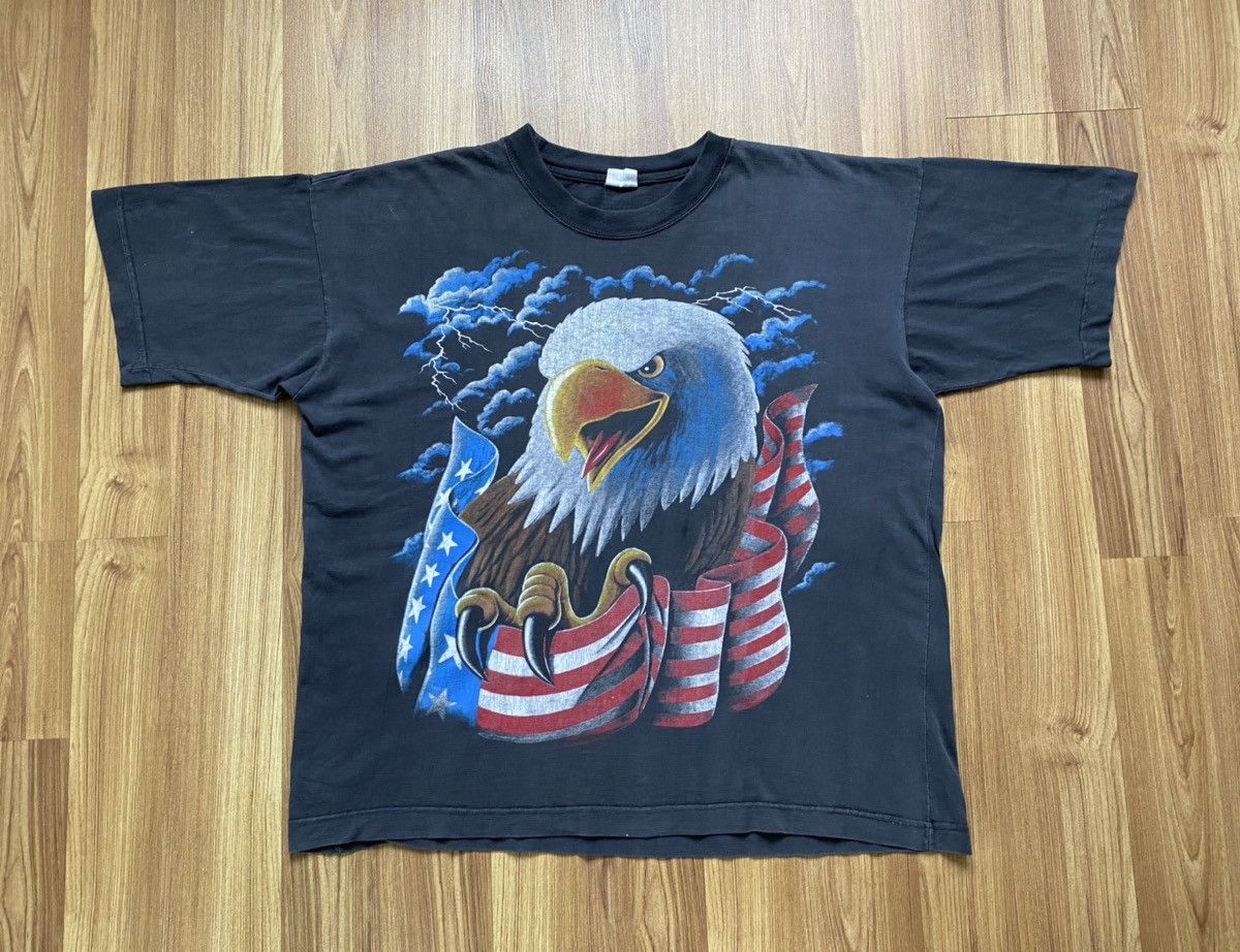 Vintage Vintage American Thunder Eagles USA T Shirt Tee Y2K Size US XL / EU 56 / 4 - 1 Thumbnail