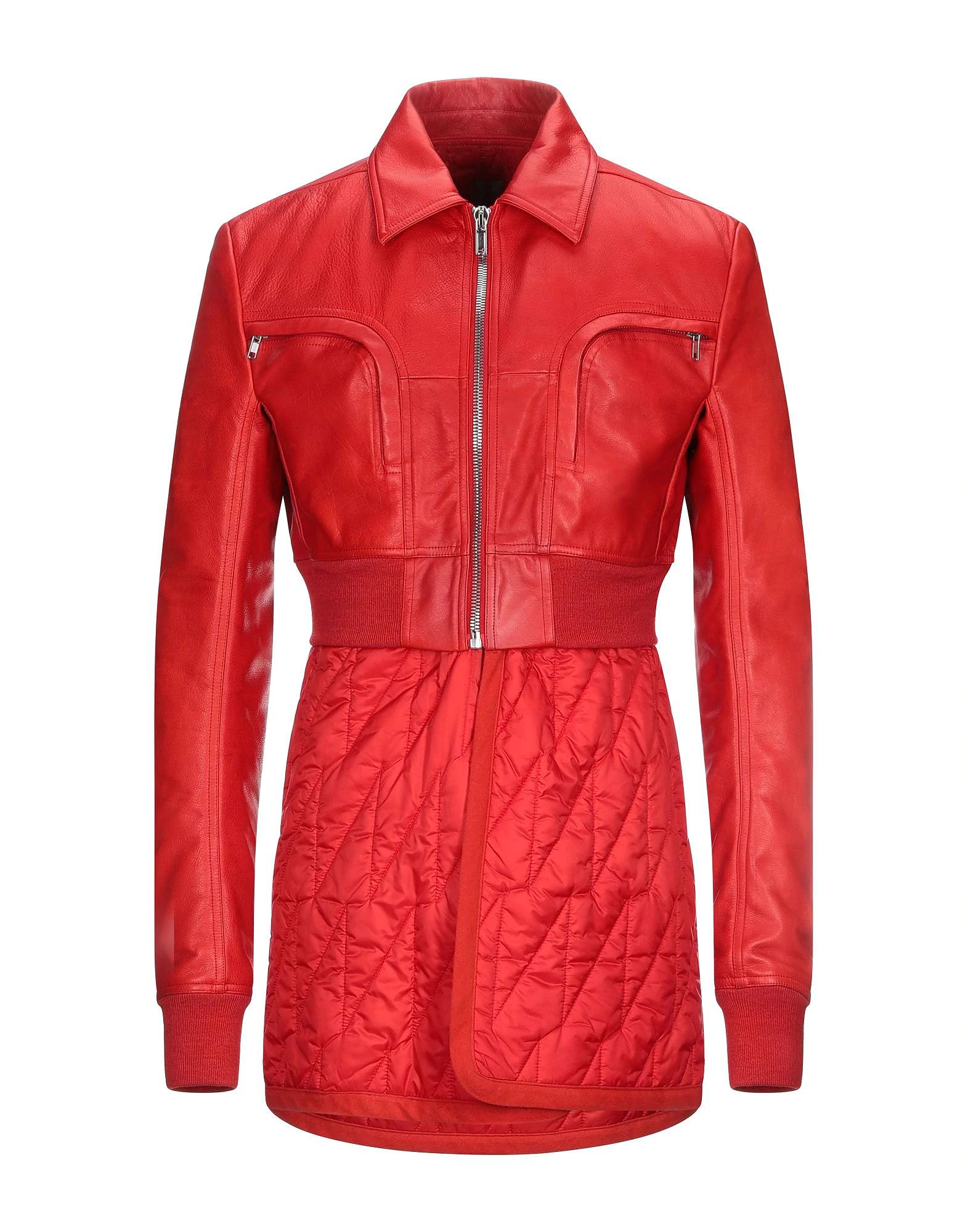 Rick Owens LAST DROP* Rick Owens FW19 Larry Red Leather Cropped Jacket Size US M / EU 48-50 / 2 - 1 Preview