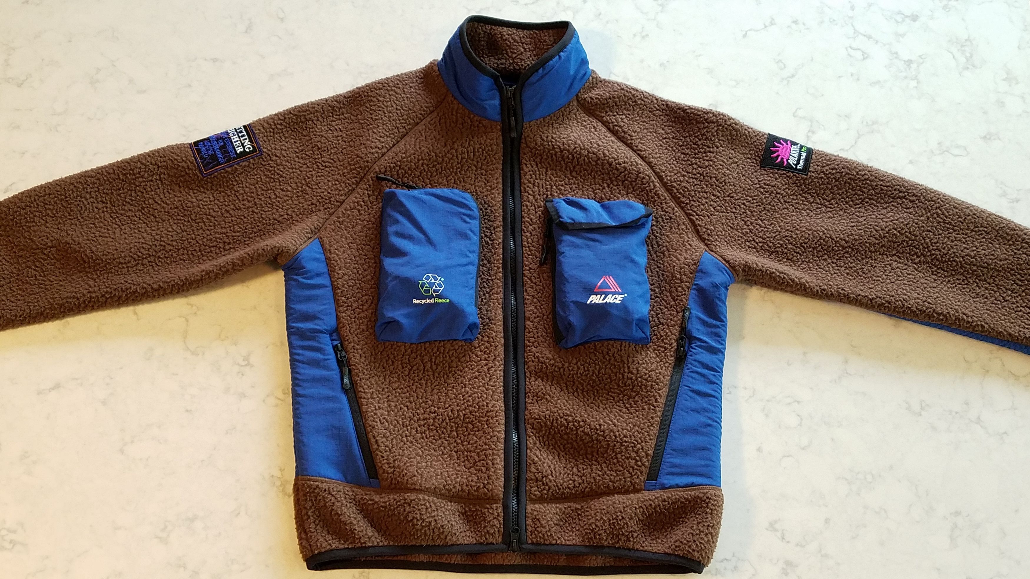 Palace Palace Polartec Fleece Jacket Go-Go Jacket Brown Blue | Grailed