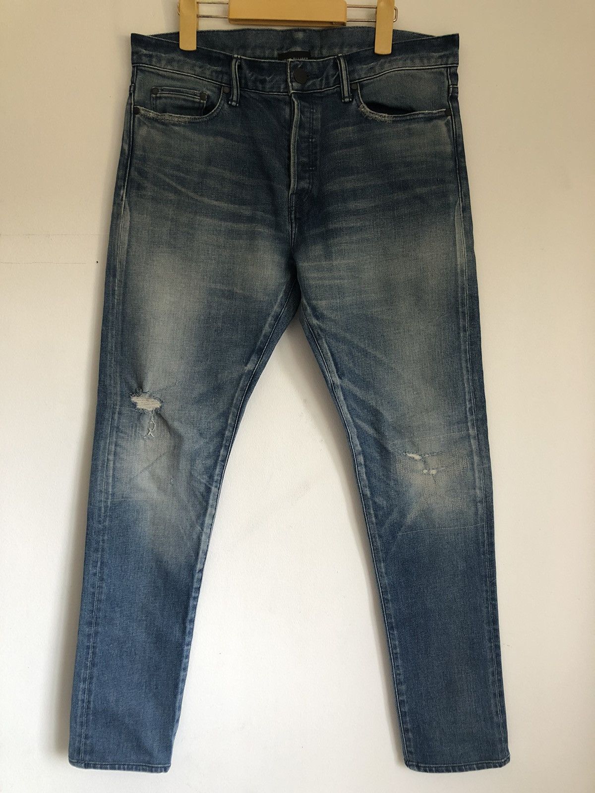 John Elliott John Elliot Blue Distressed Denim Jeans Made in Japan ...