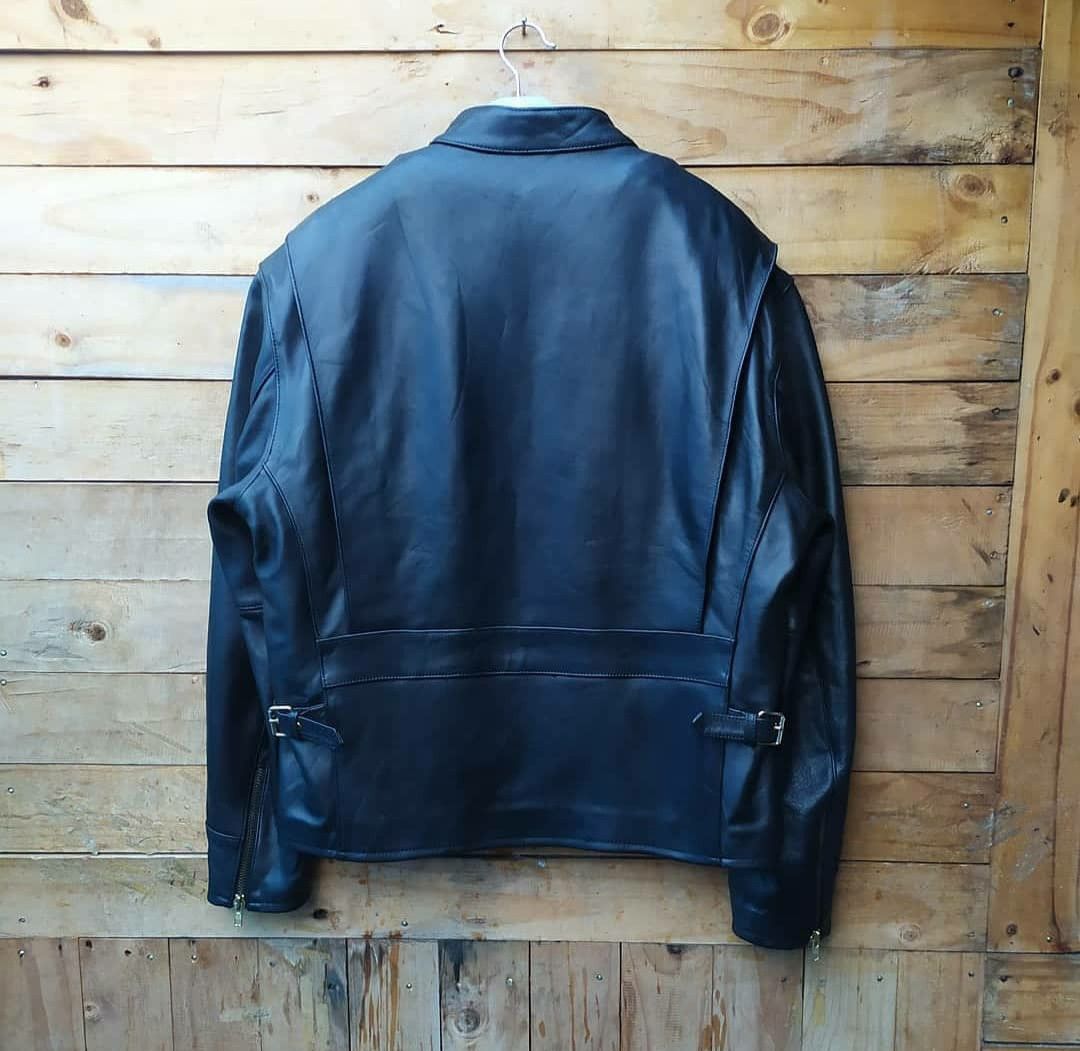 Genuine Leather MORGAN PRODUCTIONS LEATHER CAFE RACER MOTORCYCLE JACKET Size US L / EU 52-54 / 3 - 8 Thumbnail