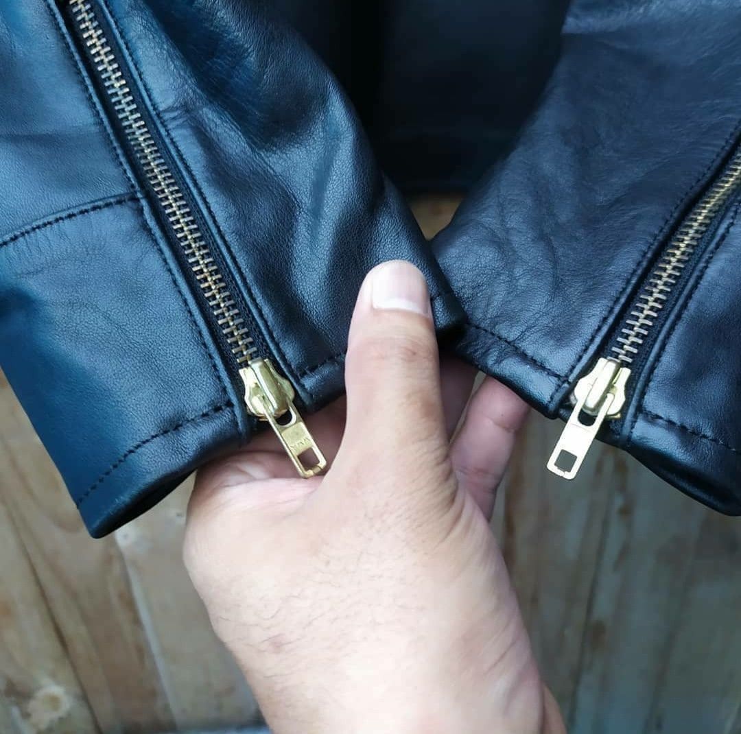 Genuine Leather MORGAN PRODUCTIONS LEATHER CAFE RACER MOTORCYCLE JACKET Size US L / EU 52-54 / 3 - 7 Thumbnail