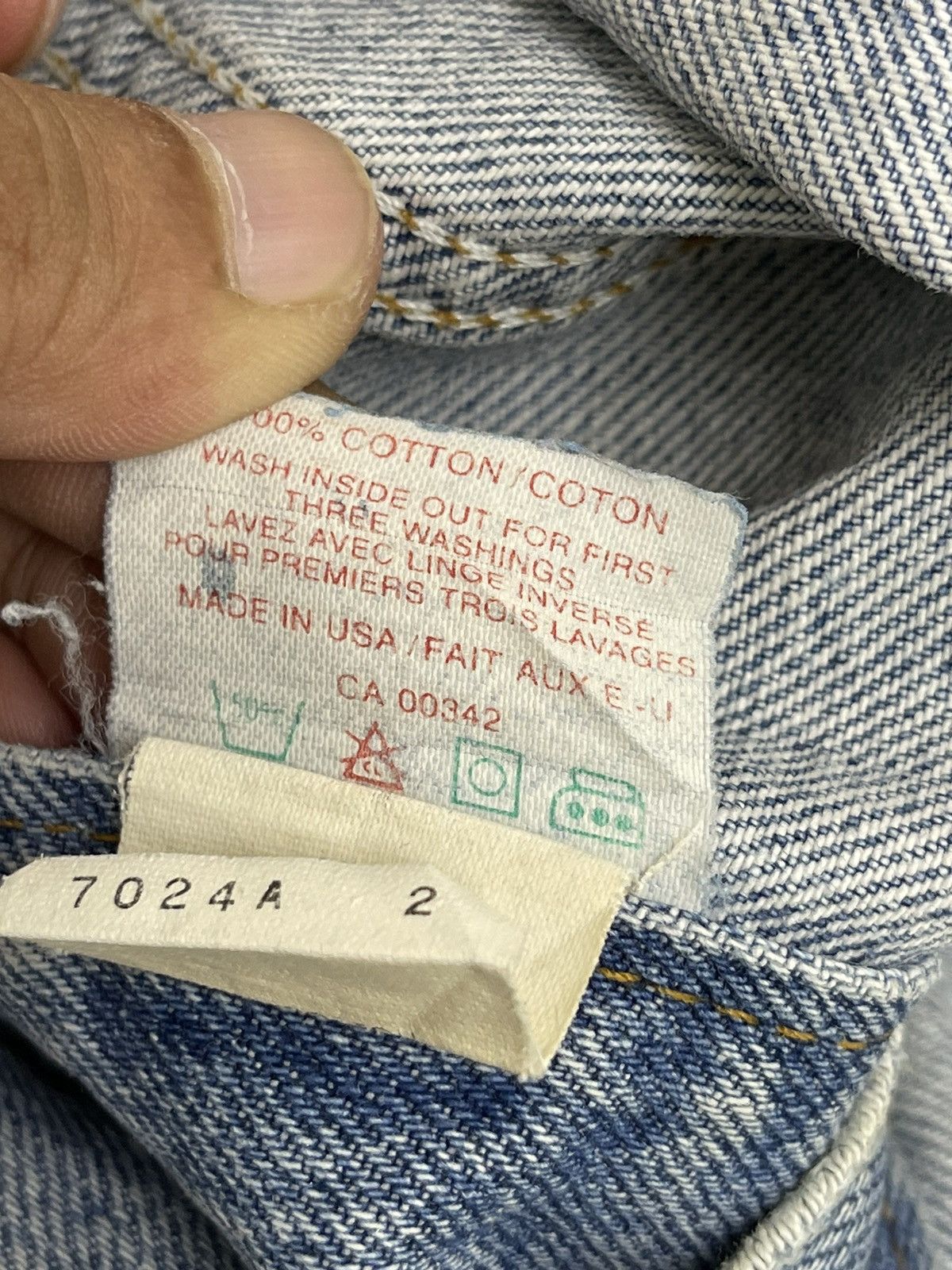 Levi's Vintage Clothing Vtg 90s Levi’s USA Sleeves Cutted Vest Denim Trucker 35🟩 Size US M / EU 48-50 / 2 - 7 Thumbnail