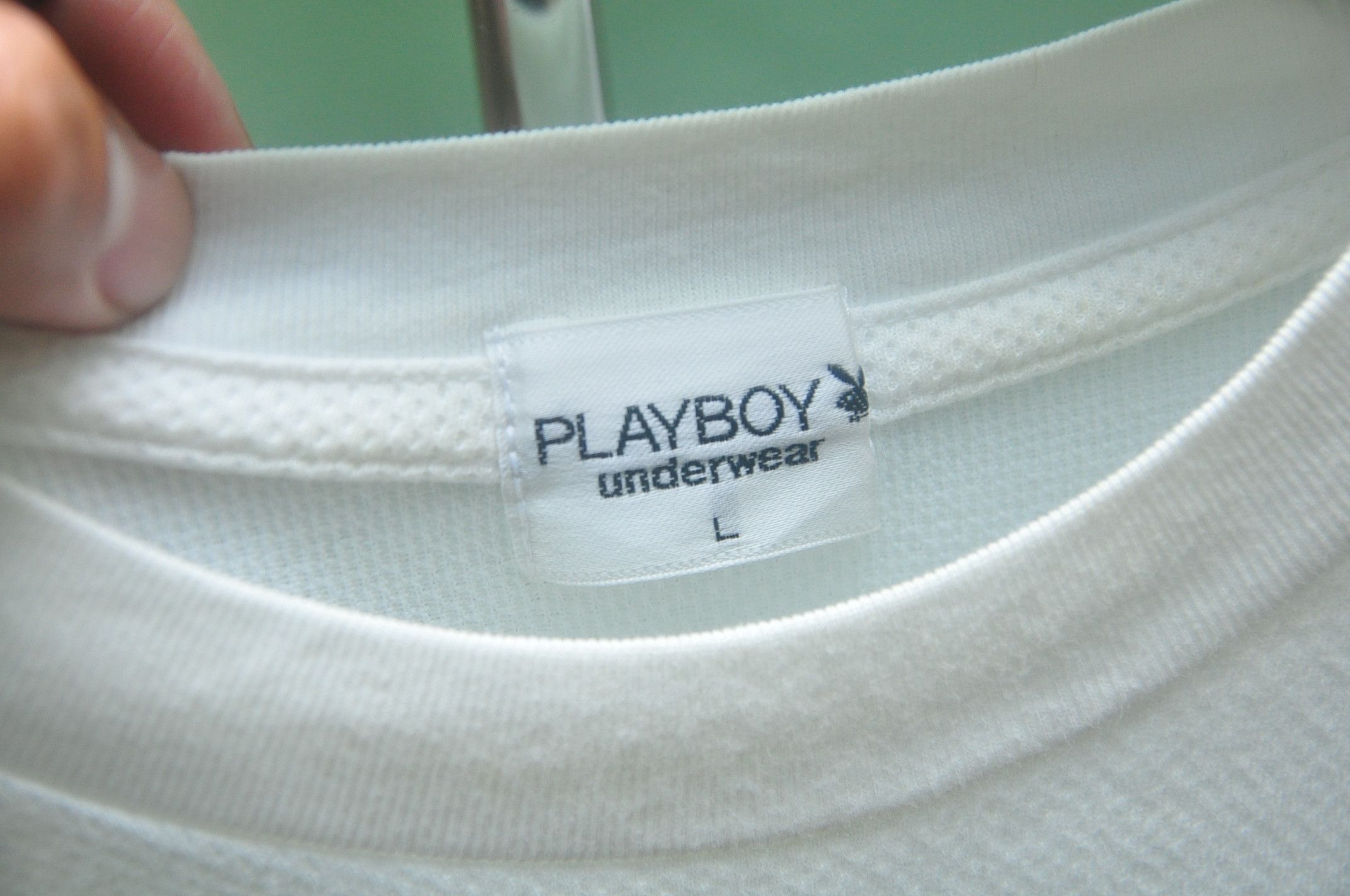 Playboy Playboy Pocket White Shirt Japanese Travis Fashion Style Size US L / EU 52-54 / 3 - 4 Thumbnail