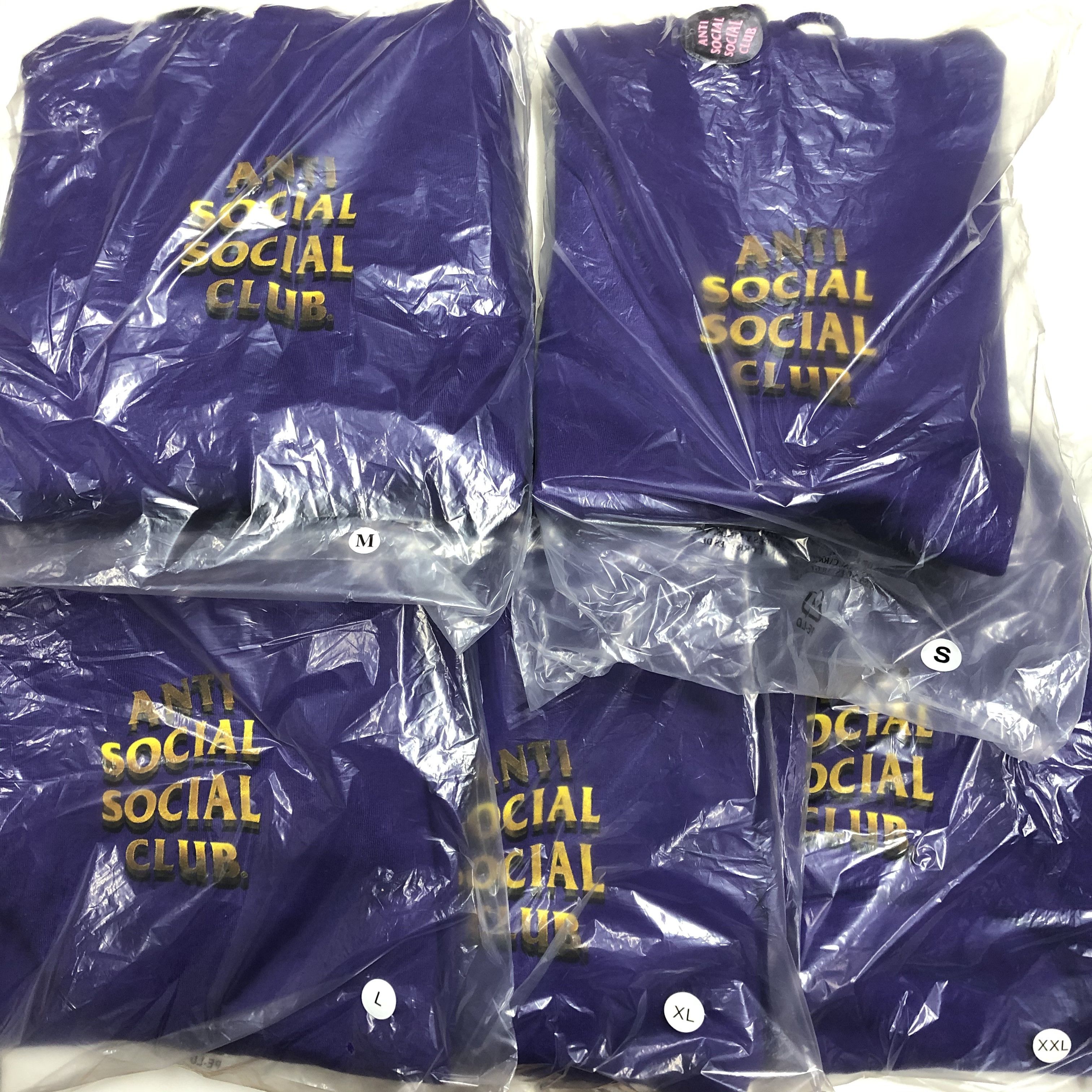 Anti Social Social Club DS ASSC Copper Yellow Logo 747K Purple Hoodie BAPE kith kaws Size US XL / EU 56 / 4 - 5 Thumbnail