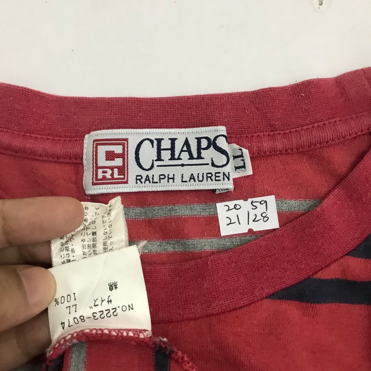 Ralph Lauren 🔥 Vintage Chaps Ralph Lauren Striped Design T-shirt Size US XL / EU 56 / 4 - 4 Thumbnail