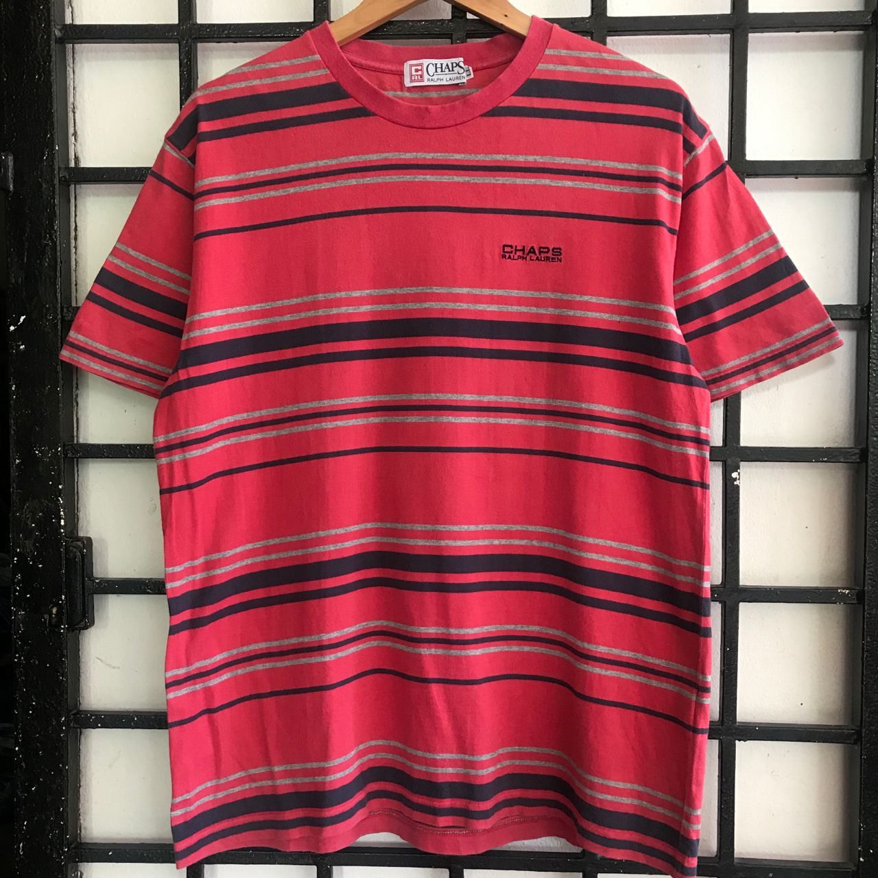Ralph Lauren 🔥 Vintage Chaps Ralph Lauren Striped Design T-shirt Size US XL / EU 56 / 4 - 1 Thumbnail