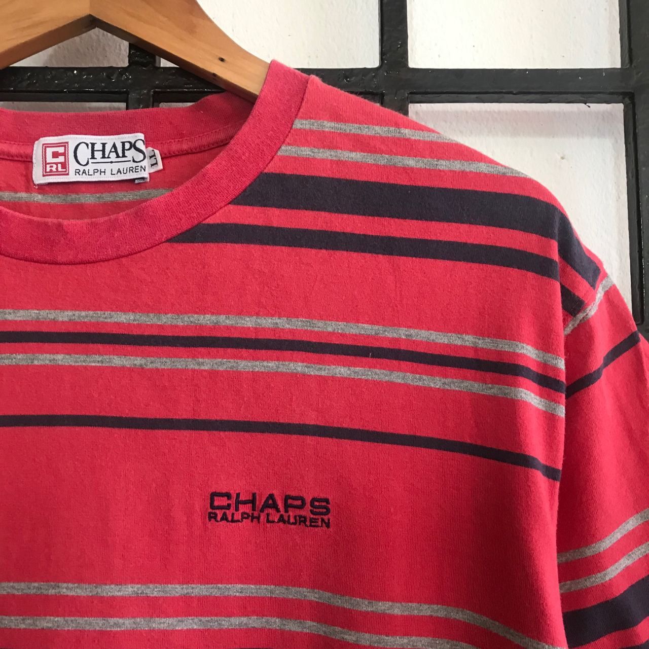 Ralph Lauren 🔥 Vintage Chaps Ralph Lauren Striped Design T-shirt Size US XL / EU 56 / 4 - 2 Thumbnail