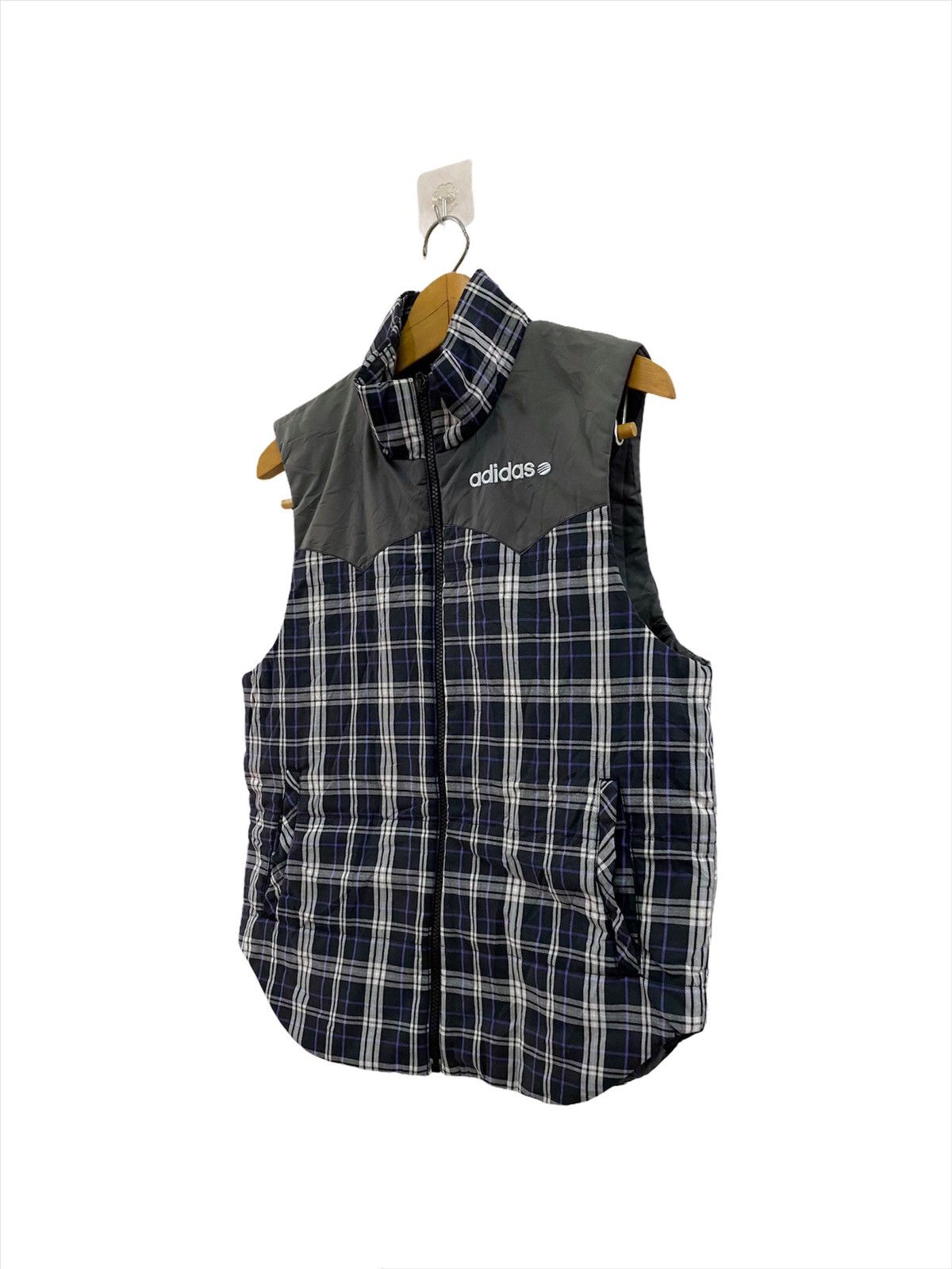 Adidas Adidas Outerwear Plaid Vest Size US M / EU 48-50 / 2 - 4 Thumbnail