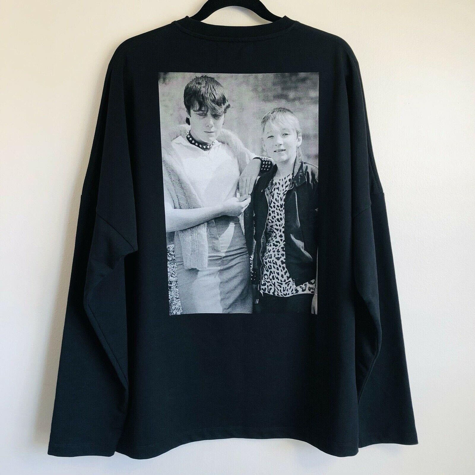 image of Raf Simons Fred Perry Long Sleeve T-Shirt Size Large in Black, Men's