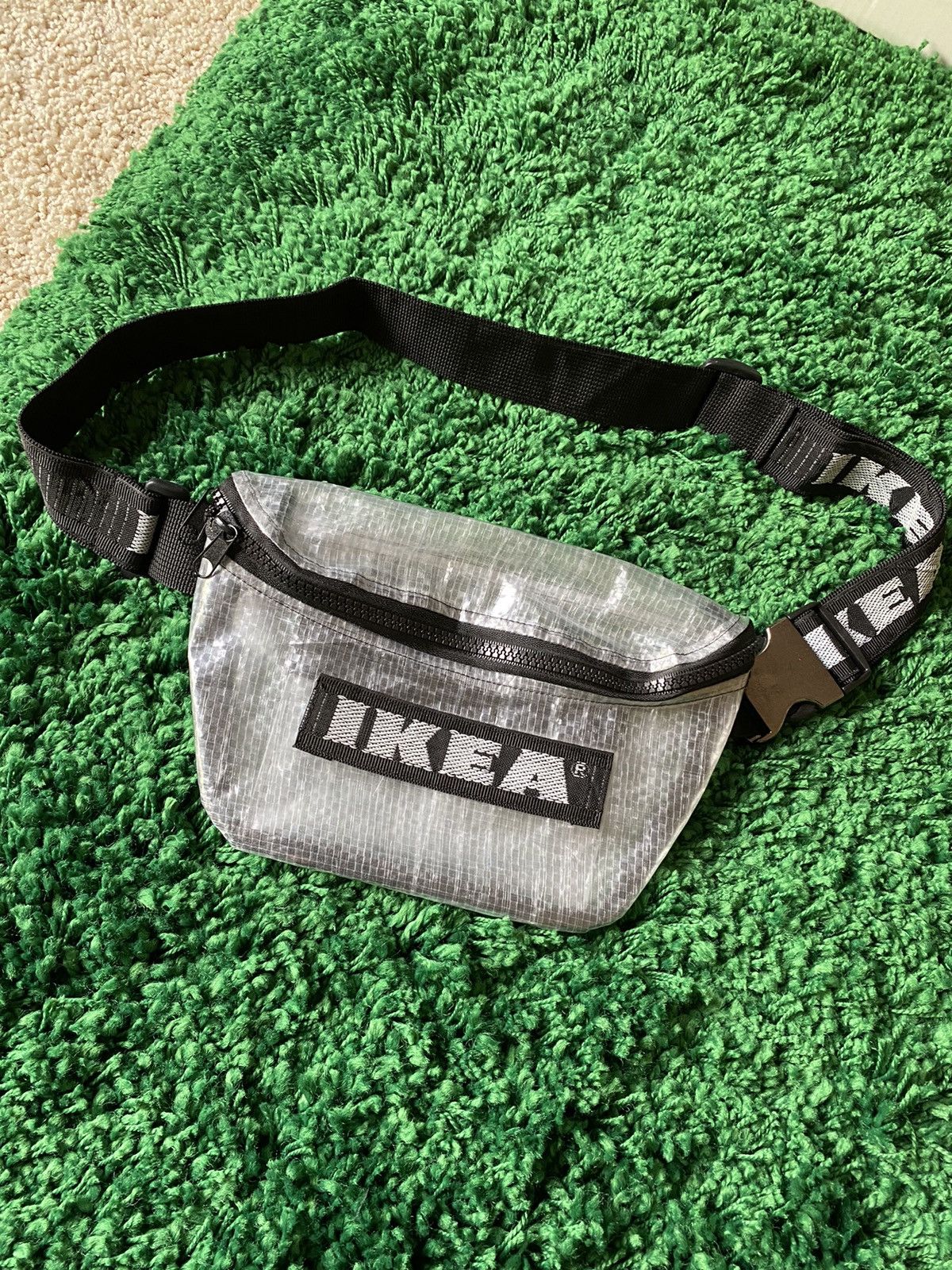 Ikea IKEA waist bag Reconstructed Crossbody pack. Black/Clear Grailed