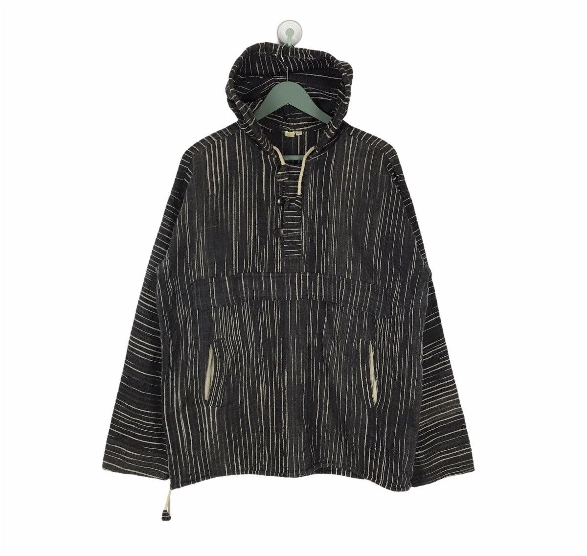 Vtg 90s baja inspired pullover native art anorak jacket