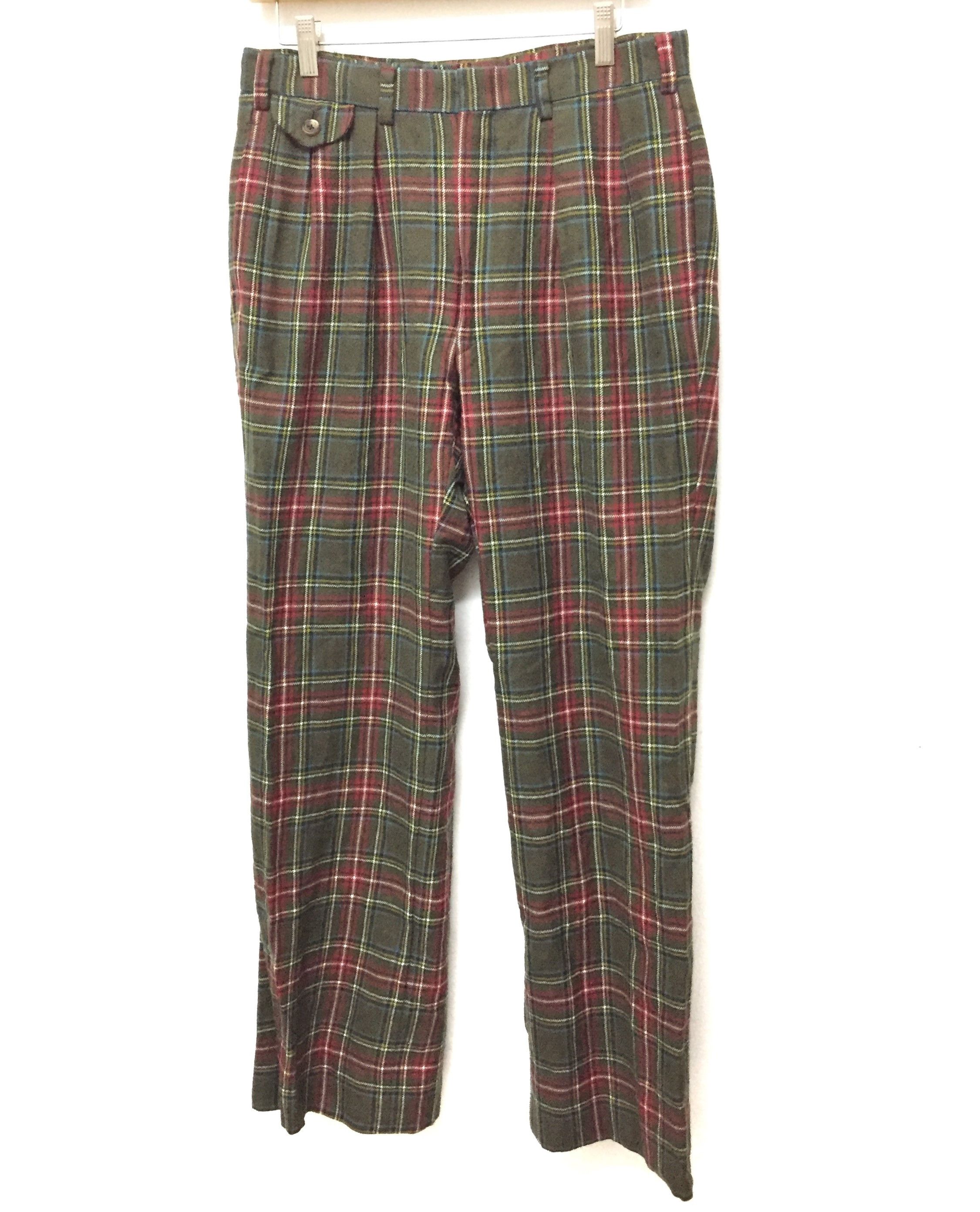 Vtg POLO by RALPH LAUREN tartan 100% wool baggy pants