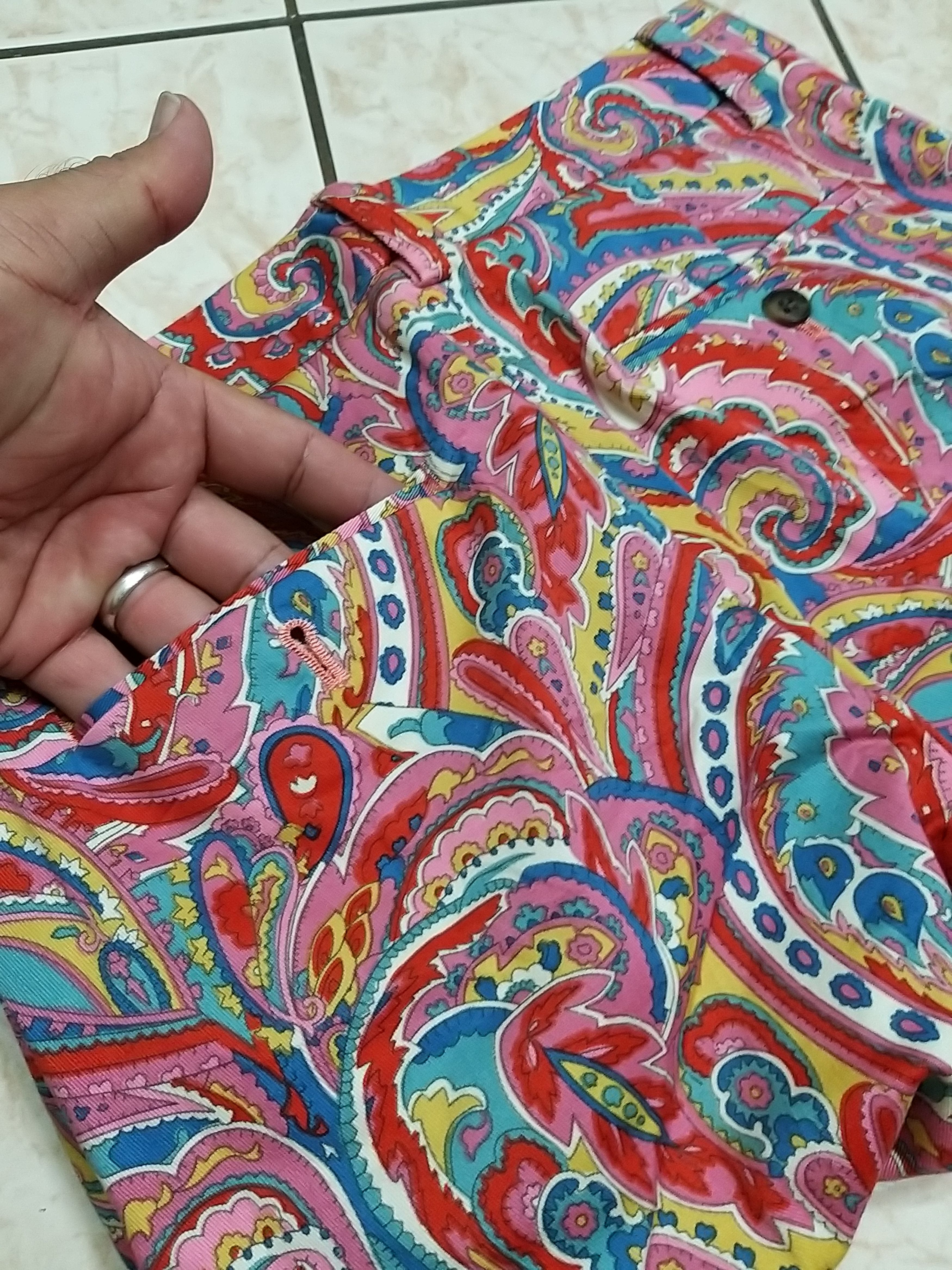 Japanese Brand (NWT)ARCHIVE JAPANESE CULTURE "INED"FLORAL 3/4 COTTON PANTS Size US 28 / EU 44 - 7 Thumbnail