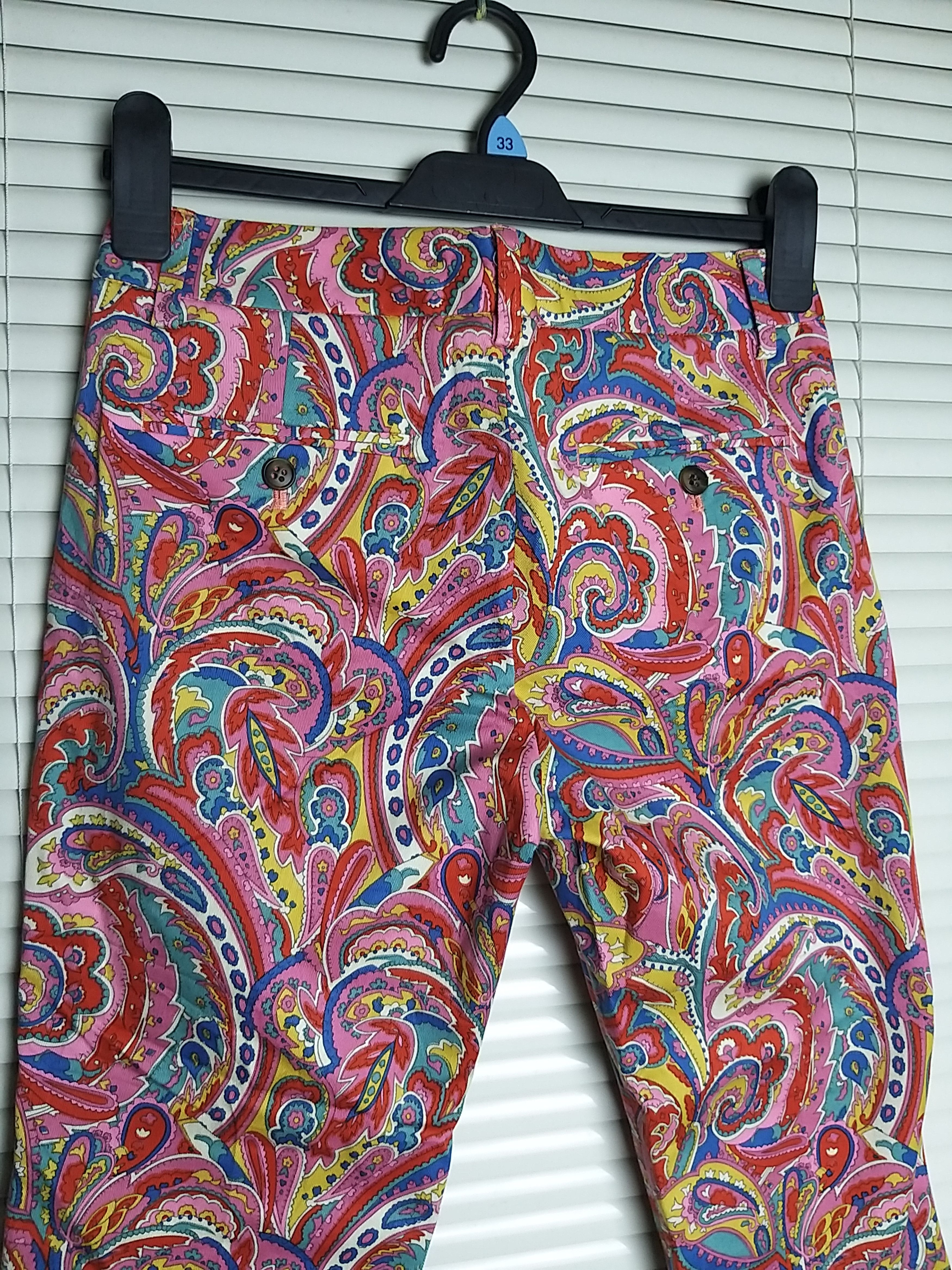 Japanese Brand (NWT)ARCHIVE JAPANESE CULTURE "INED"FLORAL 3/4 COTTON PANTS Size US 28 / EU 44 - 4 Thumbnail
