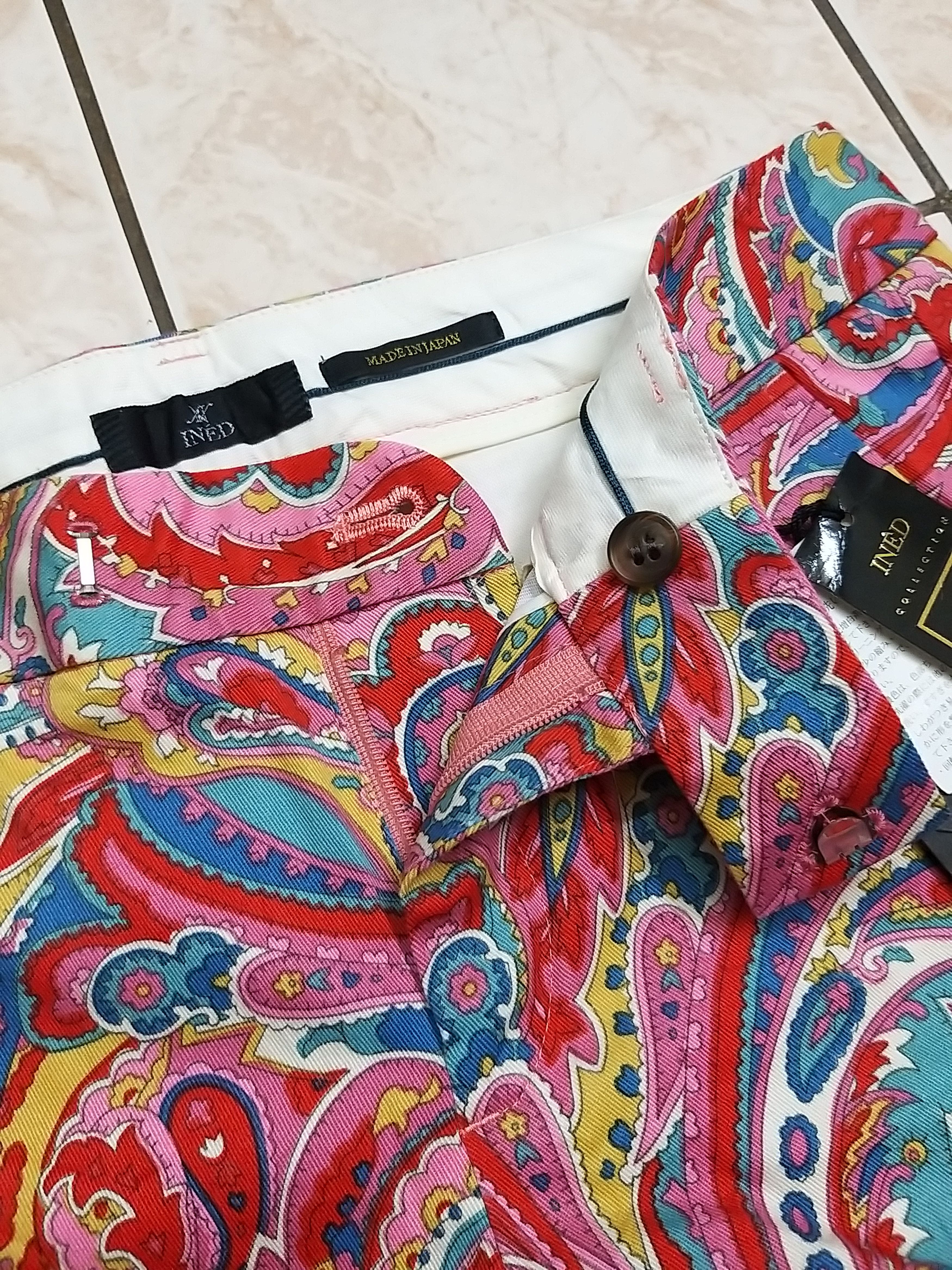 Japanese Brand (NWT)ARCHIVE JAPANESE CULTURE "INED"FLORAL 3/4 COTTON PANTS Size US 28 / EU 44 - 5 Thumbnail