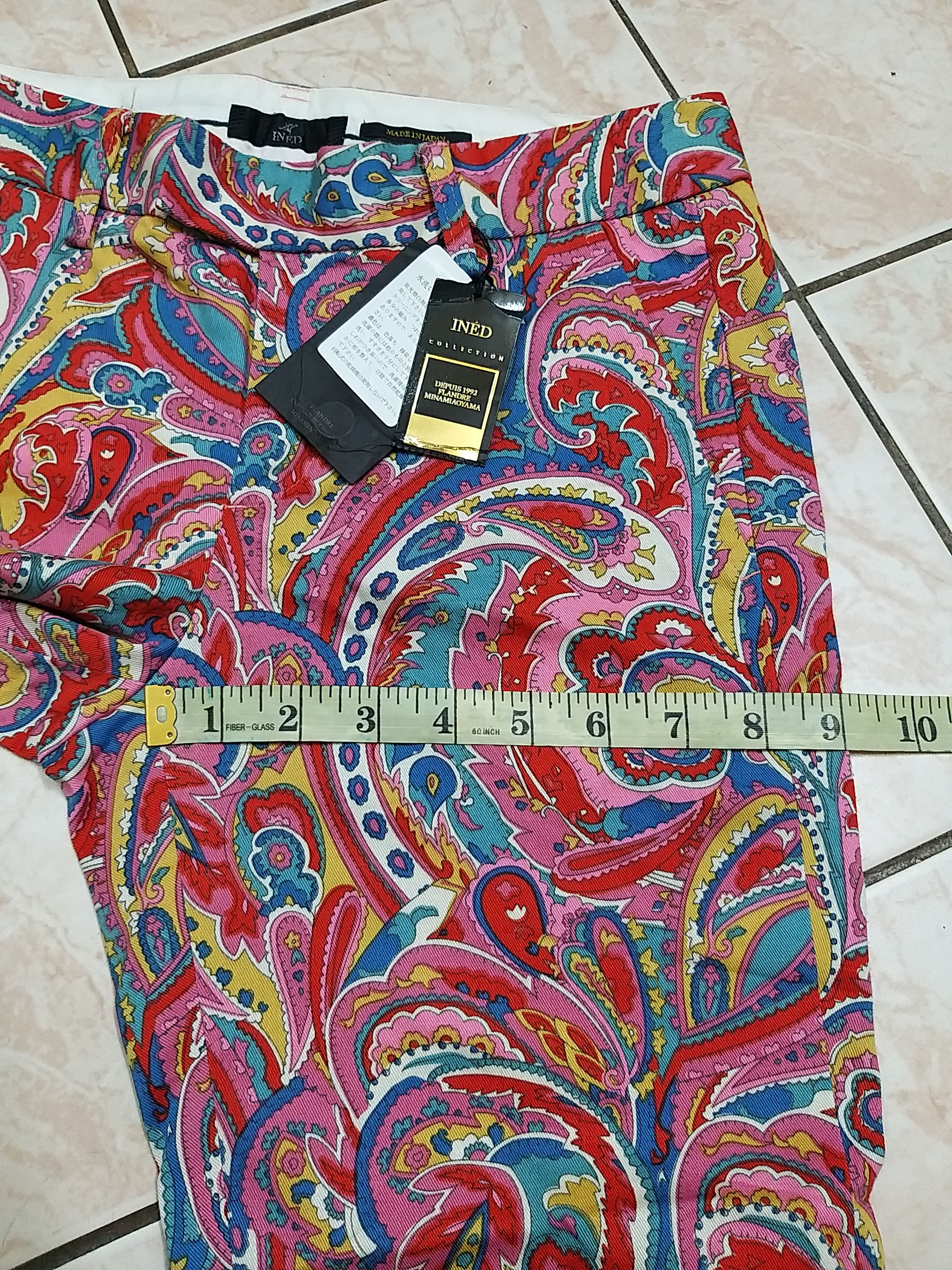 Japanese Brand (NWT)ARCHIVE JAPANESE CULTURE "INED"FLORAL 3/4 COTTON PANTS Size US 28 / EU 44 - 10 Thumbnail