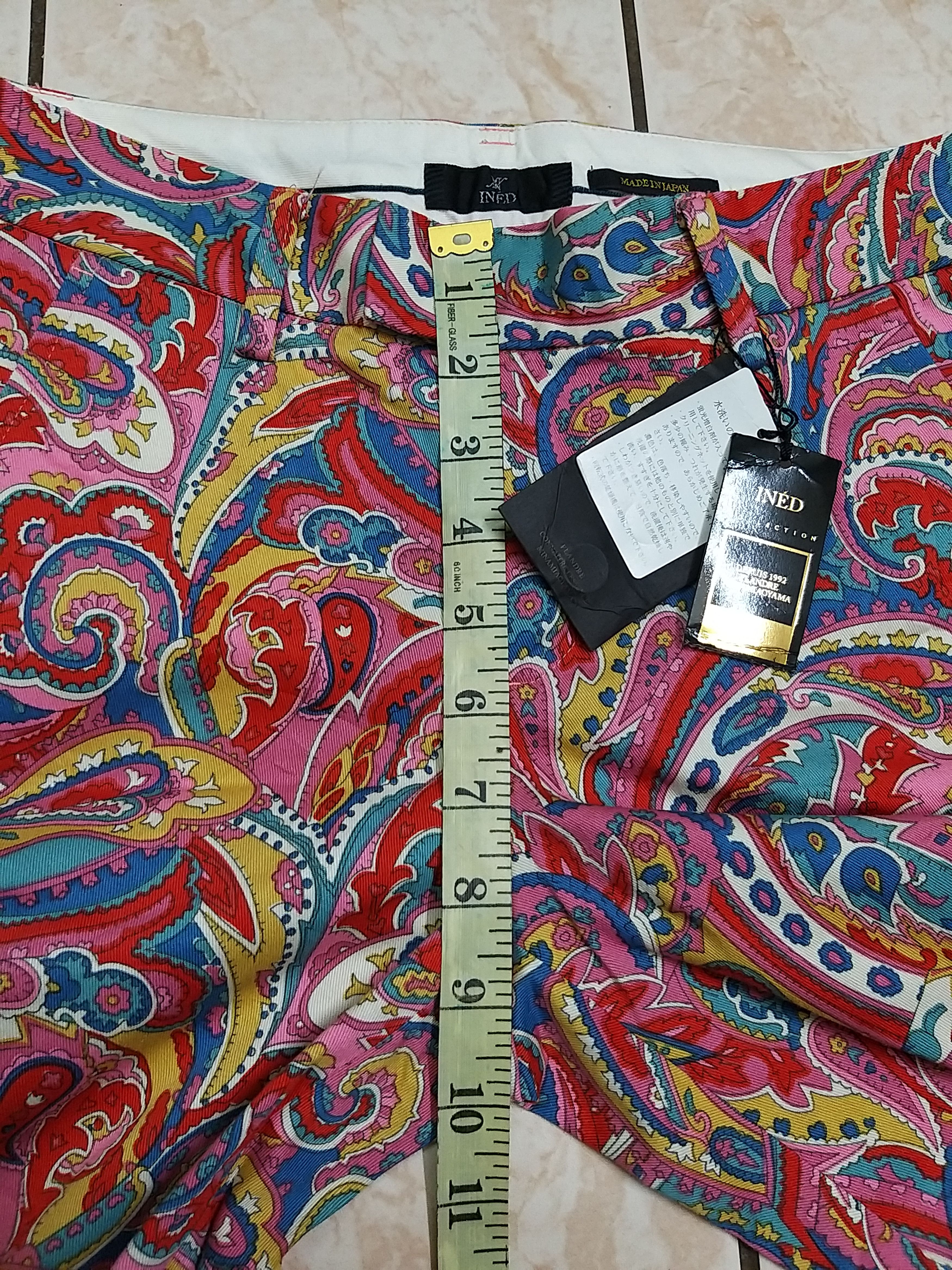 Japanese Brand (NWT)ARCHIVE JAPANESE CULTURE "INED"FLORAL 3/4 COTTON PANTS Size US 28 / EU 44 - 9 Thumbnail